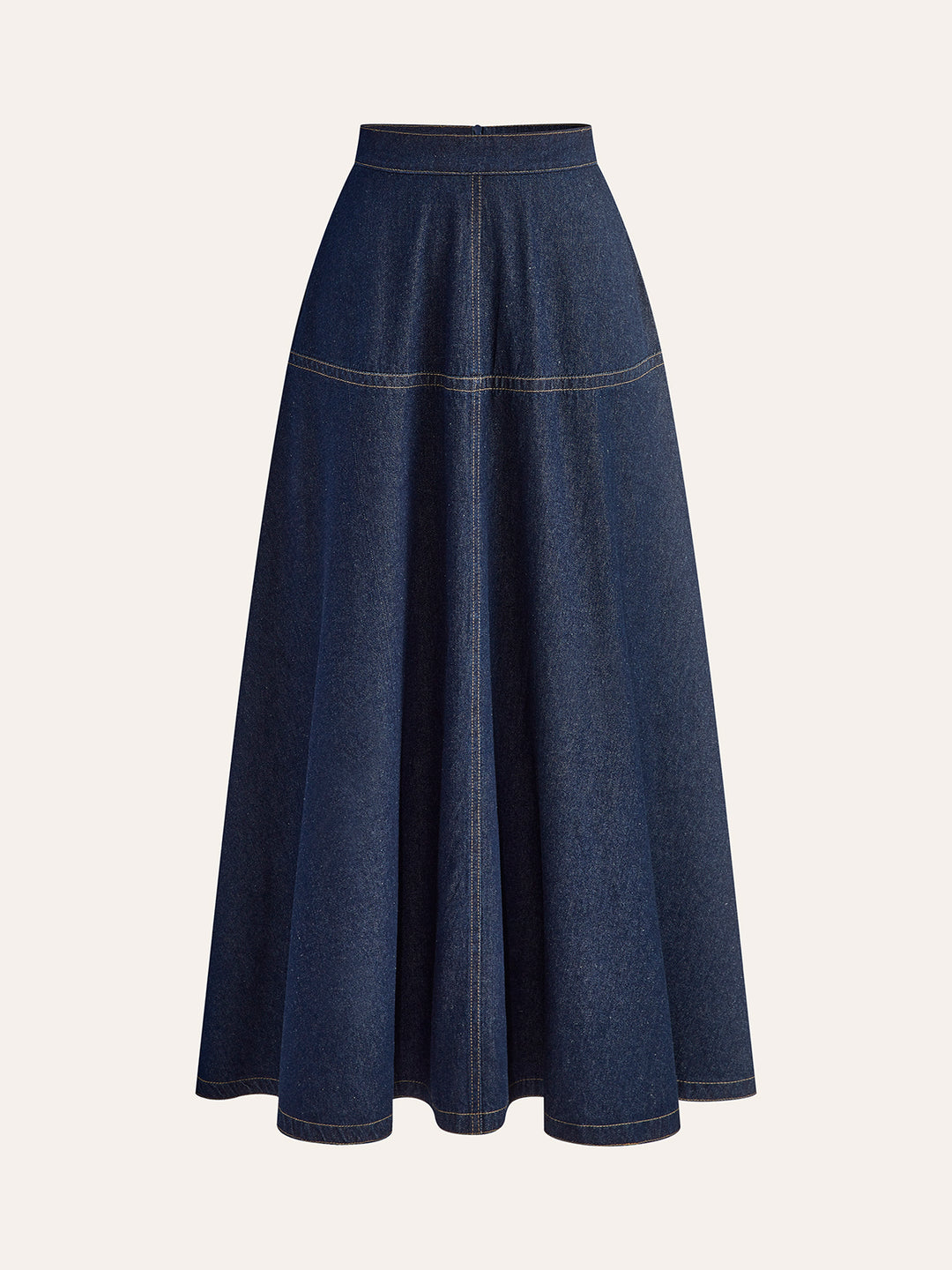 Mörkblå maxikjol i denim