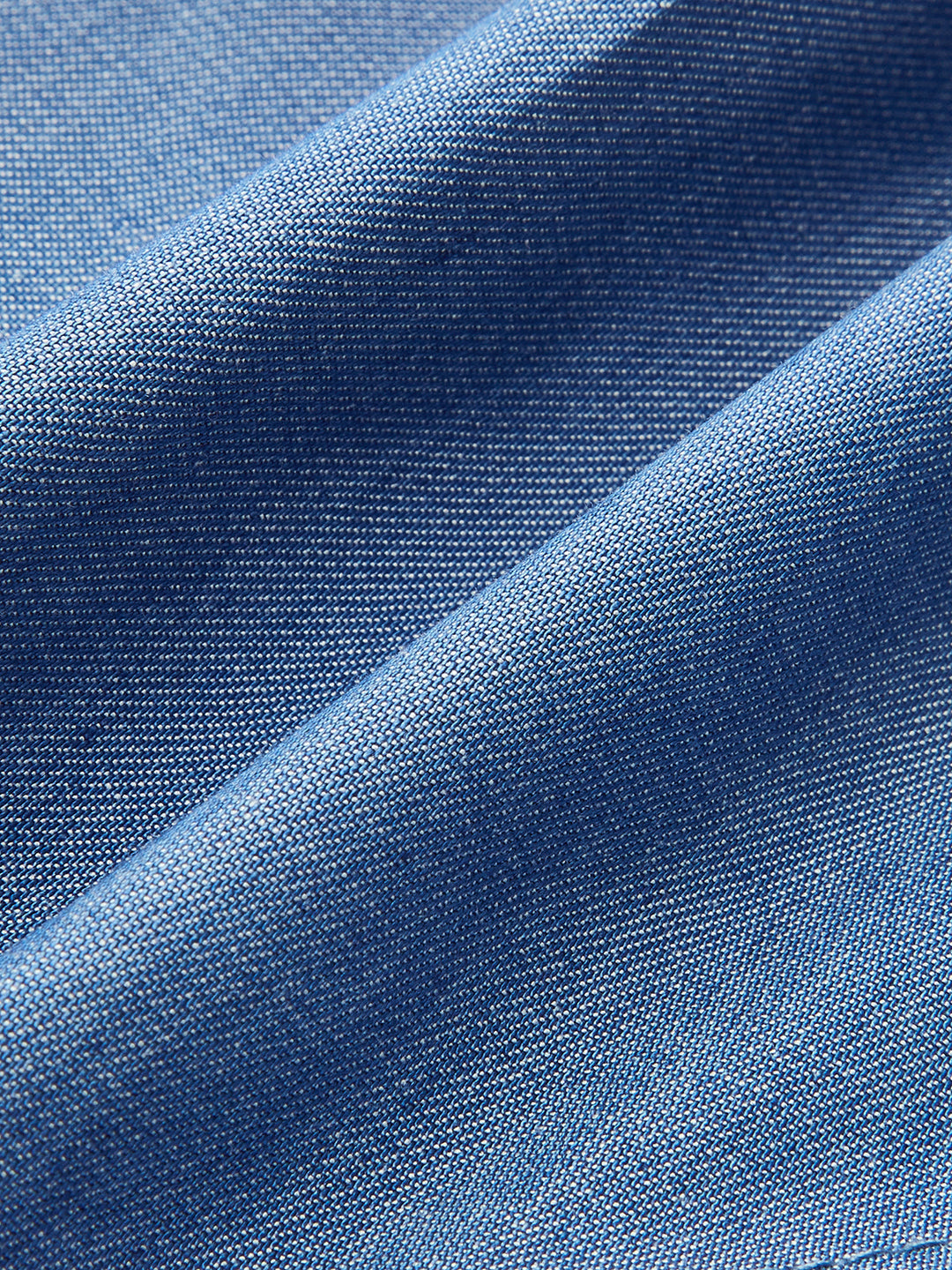 Blå denim haltertopp med volangkant
