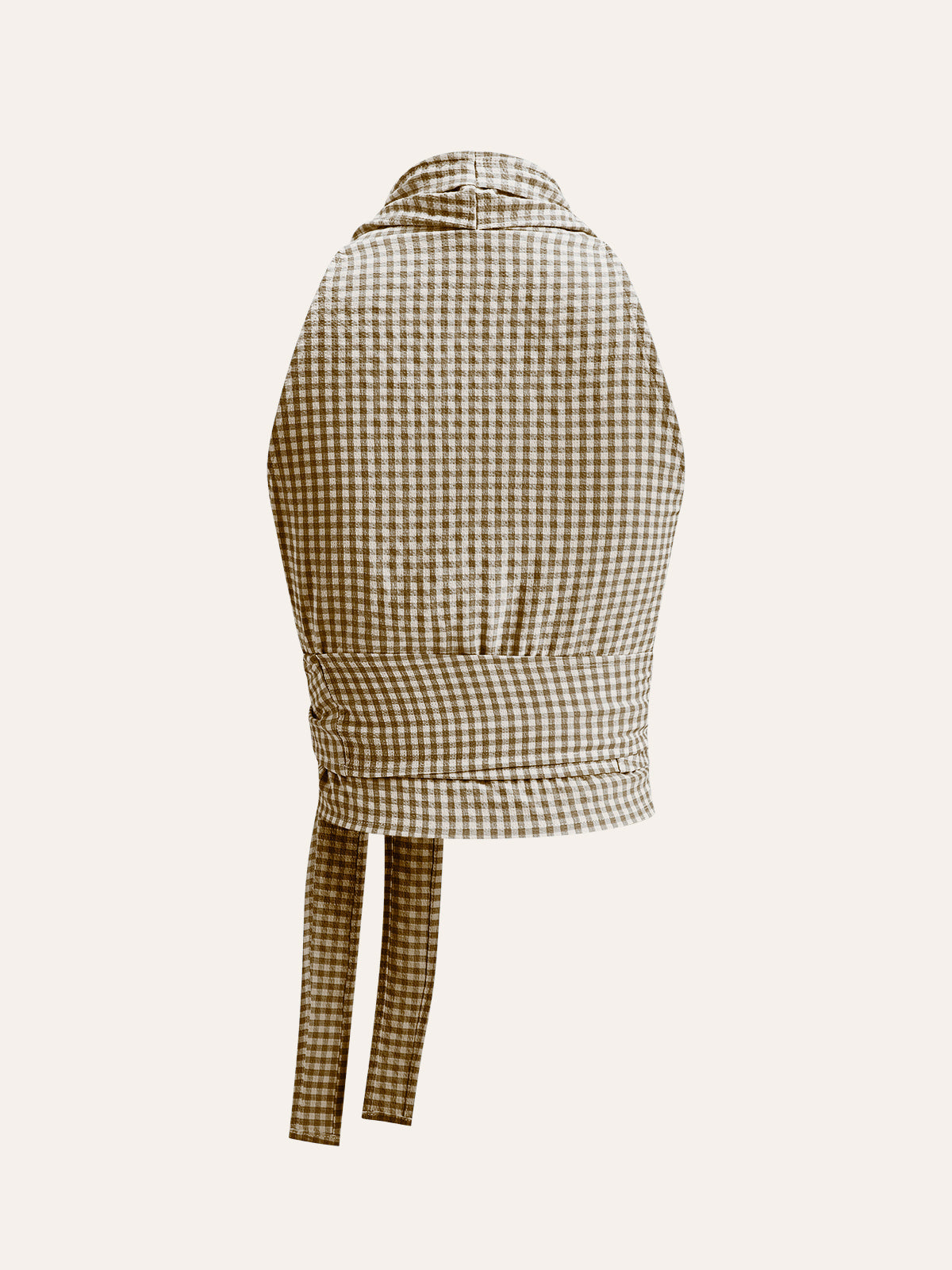 Rutigt omlottopp med knytband