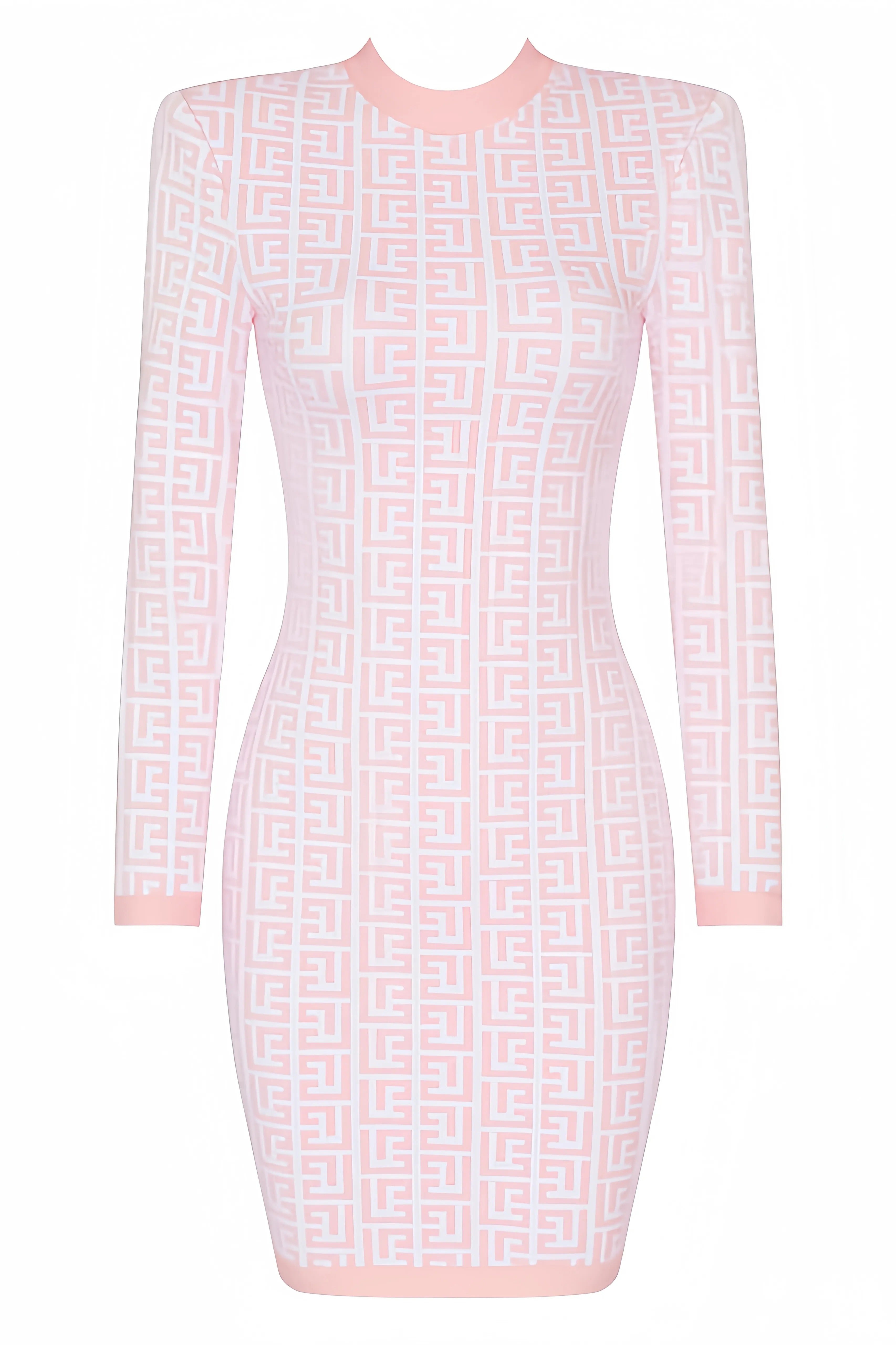 Ljusrosa bodycon-klänning med grafiskt mönster