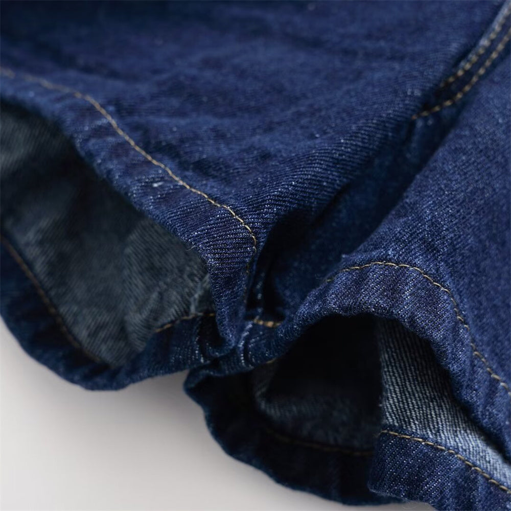 Mörkblå denimminikjol