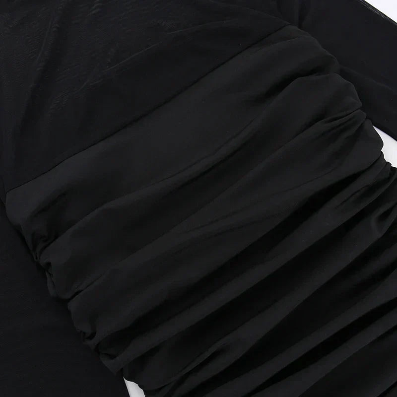 Genomskinlig svart bodycon-klänning