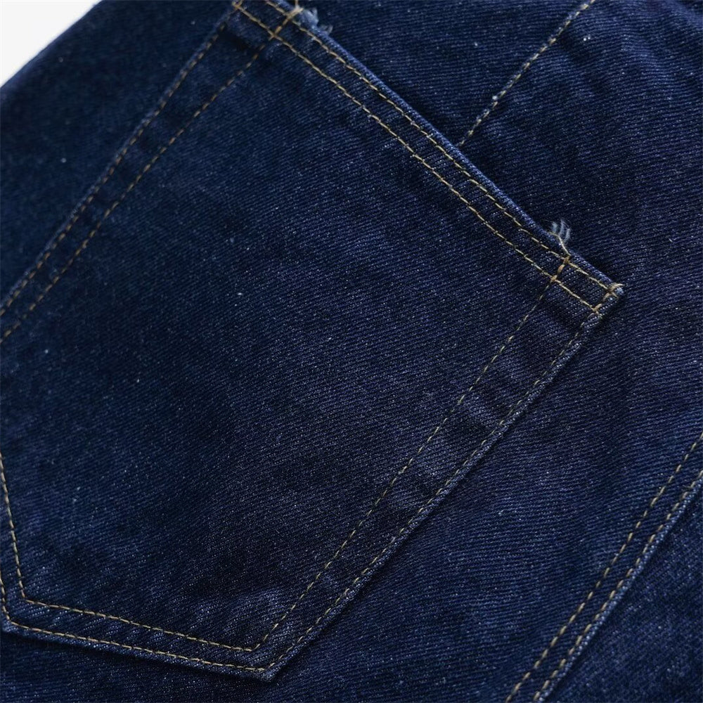 Mörkblå denimminikjol