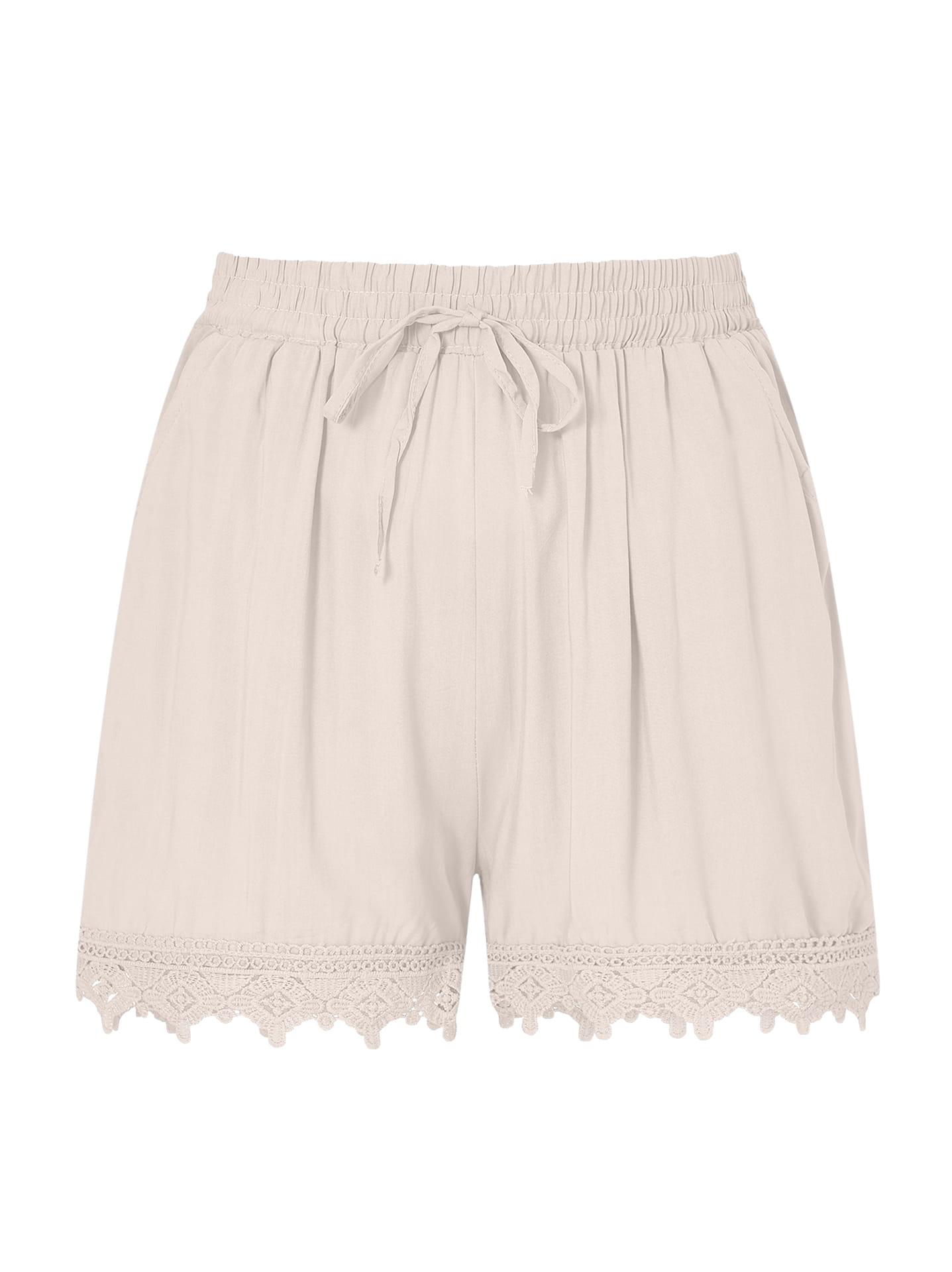 Shorts med spetskant och dragsko