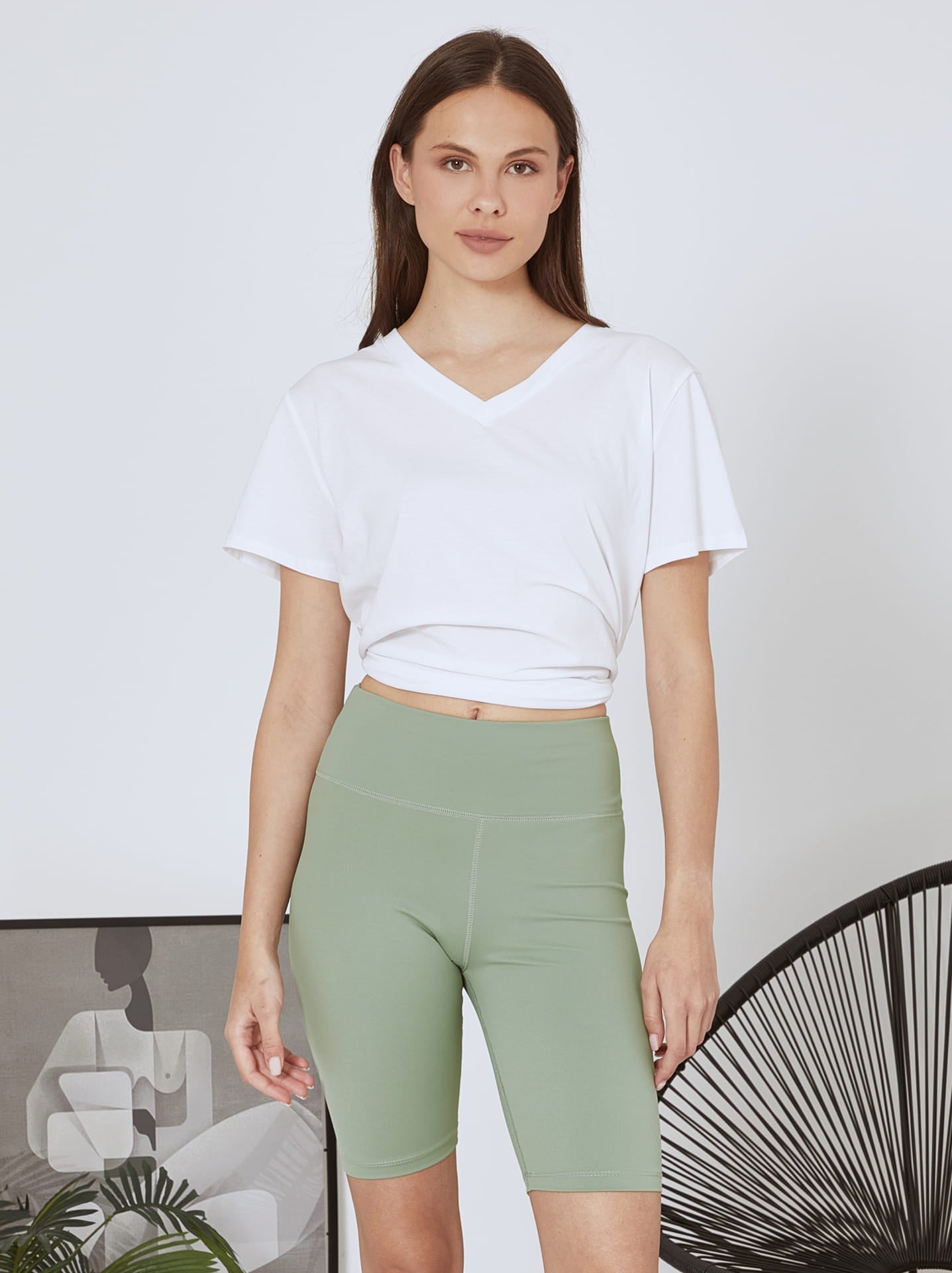 Cykelshorts med hög midja