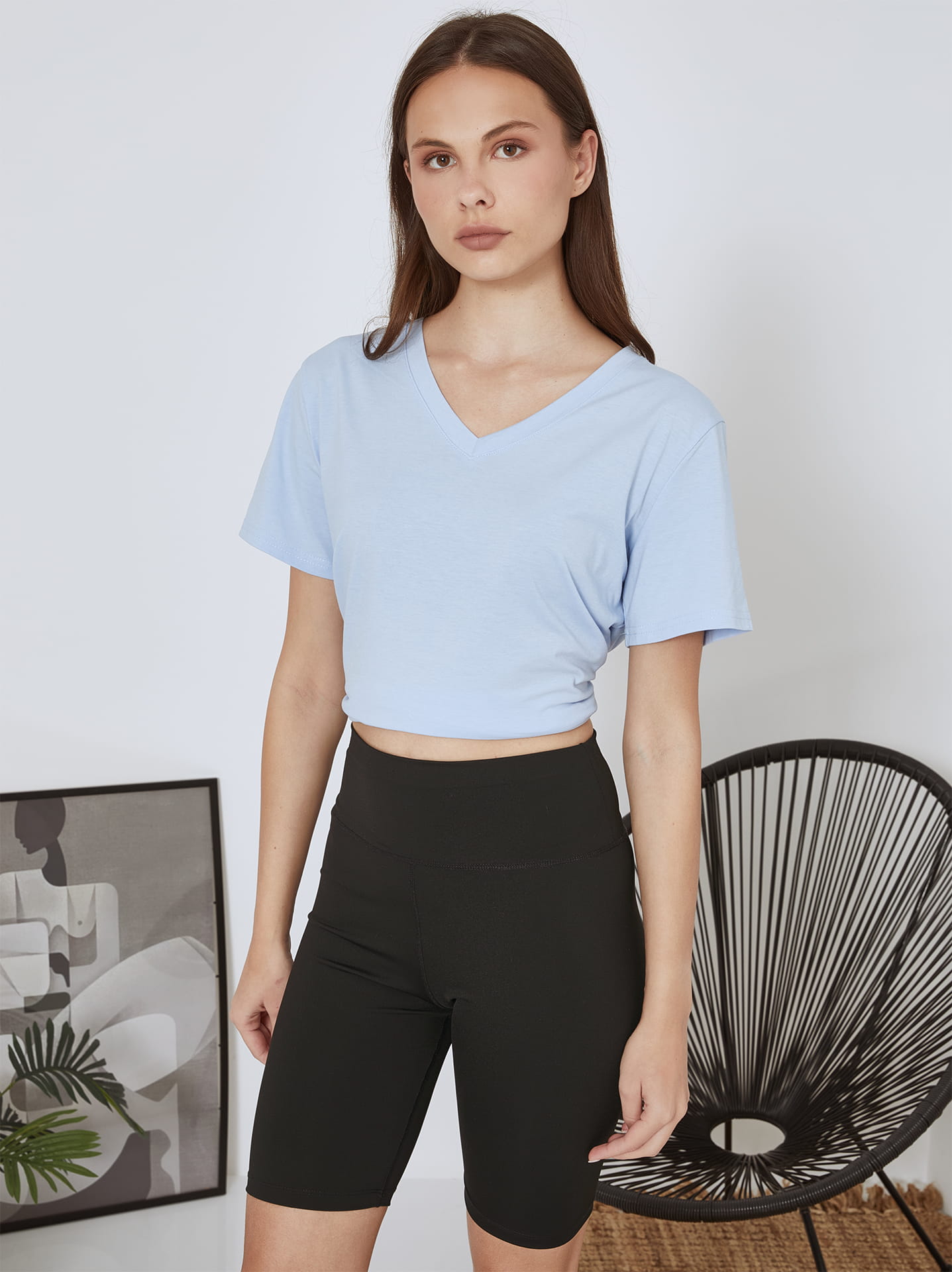 Cykelshorts med hög midja