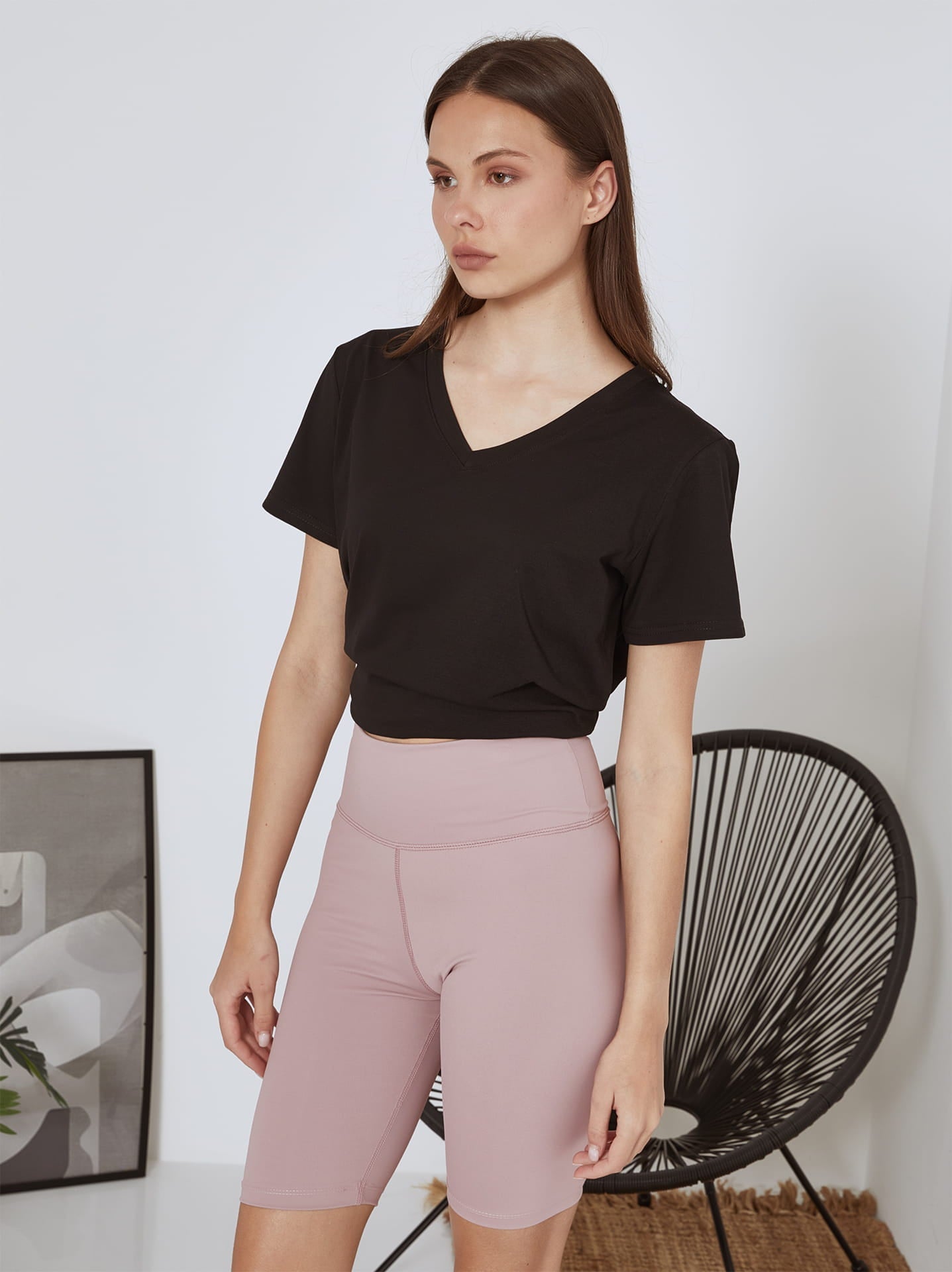 Cykelshorts med hög midja