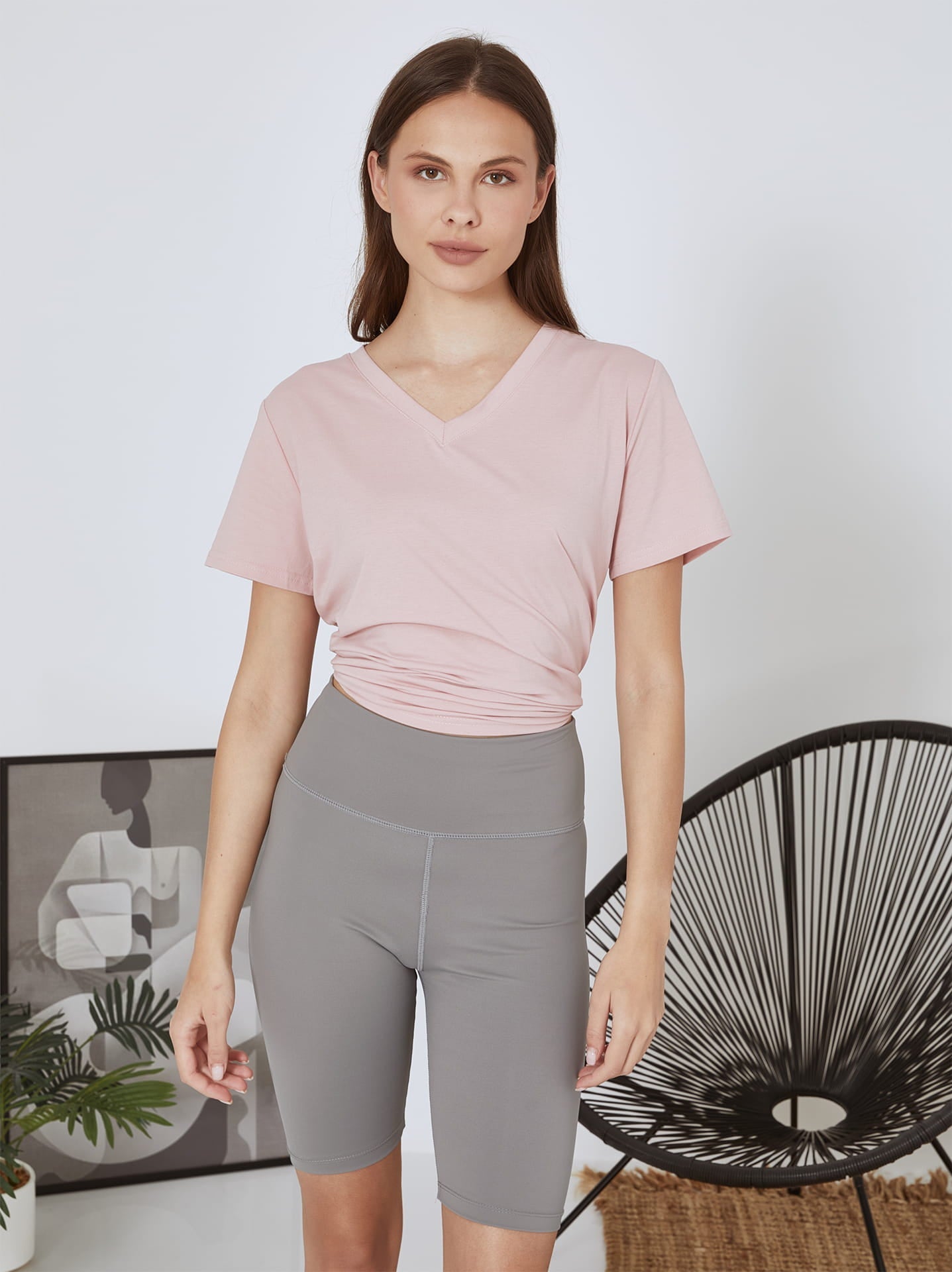 Cykelshorts med hög midja