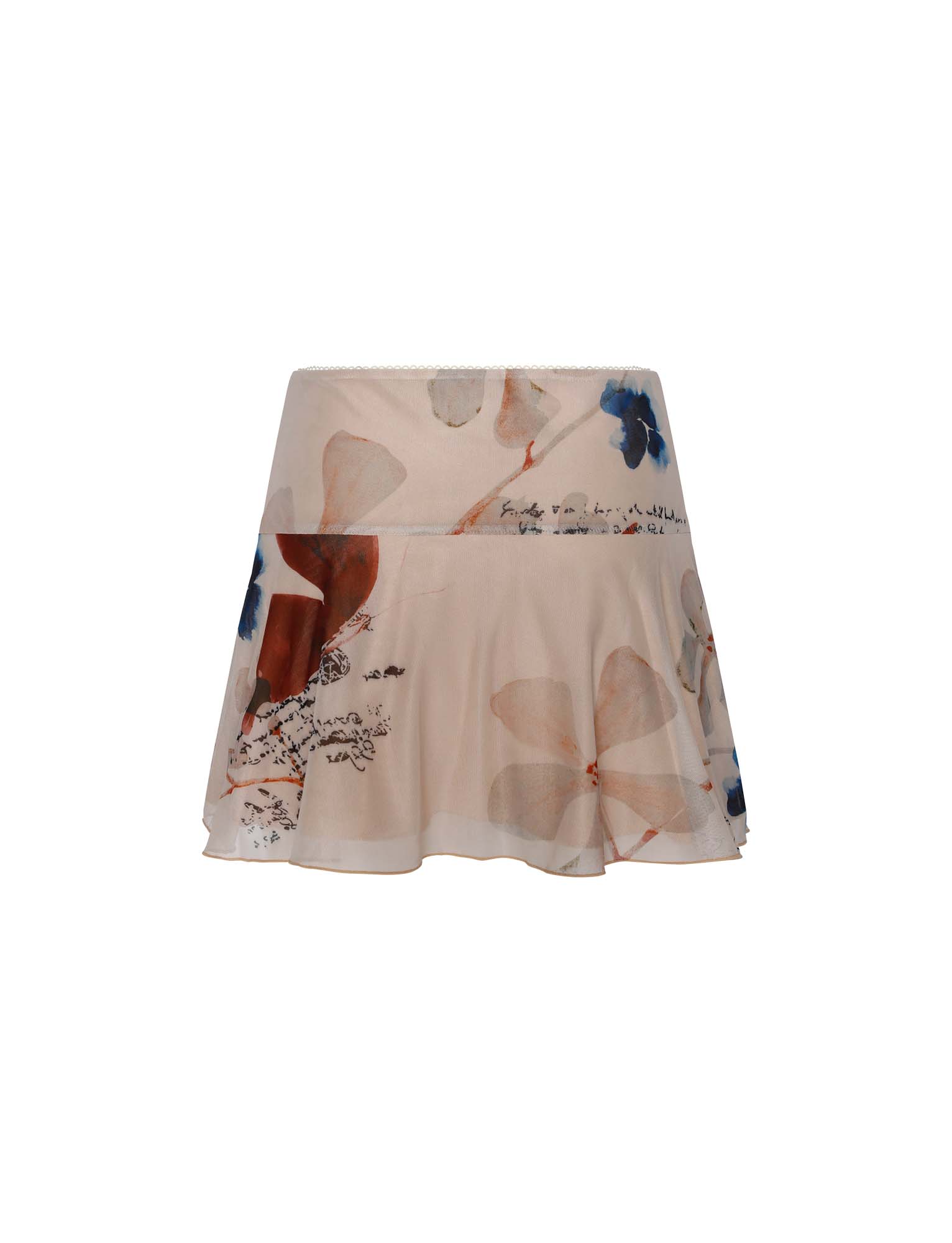 Blommig beige topp med minikjol