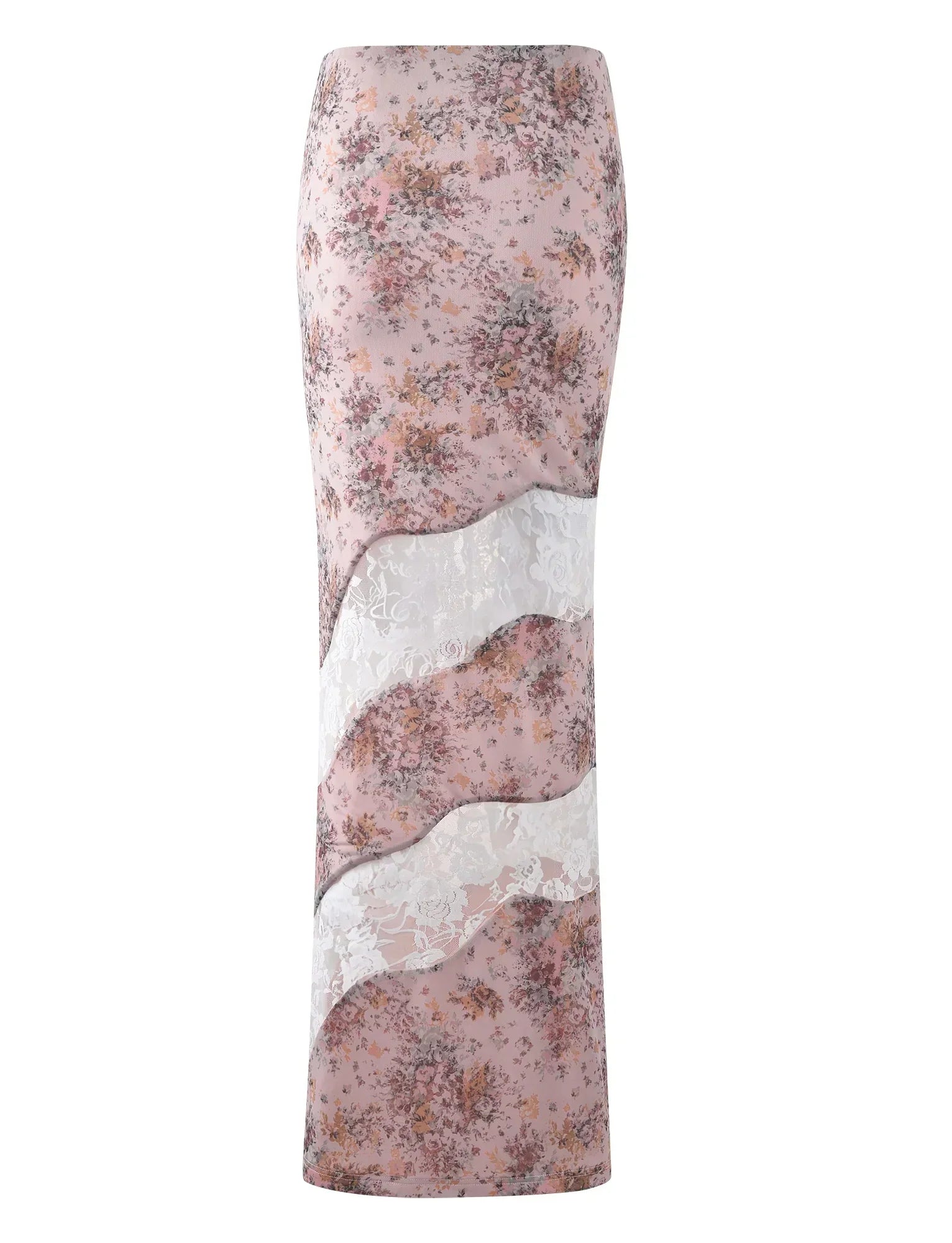 Ärmlös blommig rosa topp med maxikjol