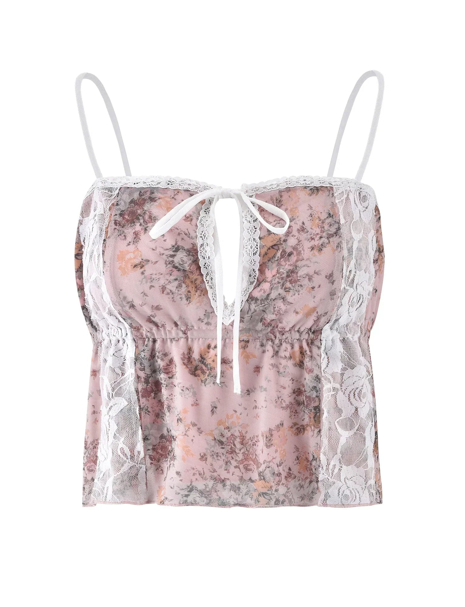 Ärmlös blommig rosa topp med maxikjol