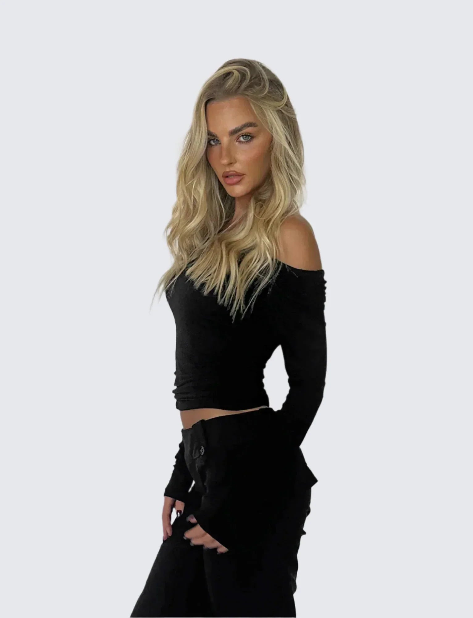 Off shoulder långärmad topp