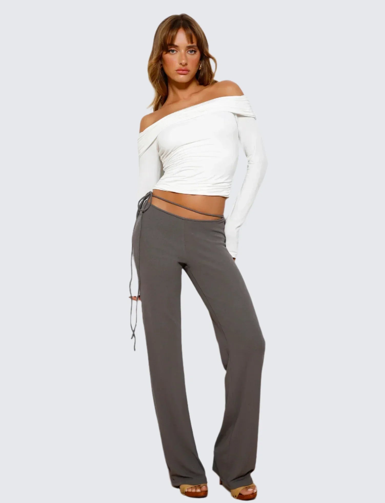 Off shoulder långärmad topp