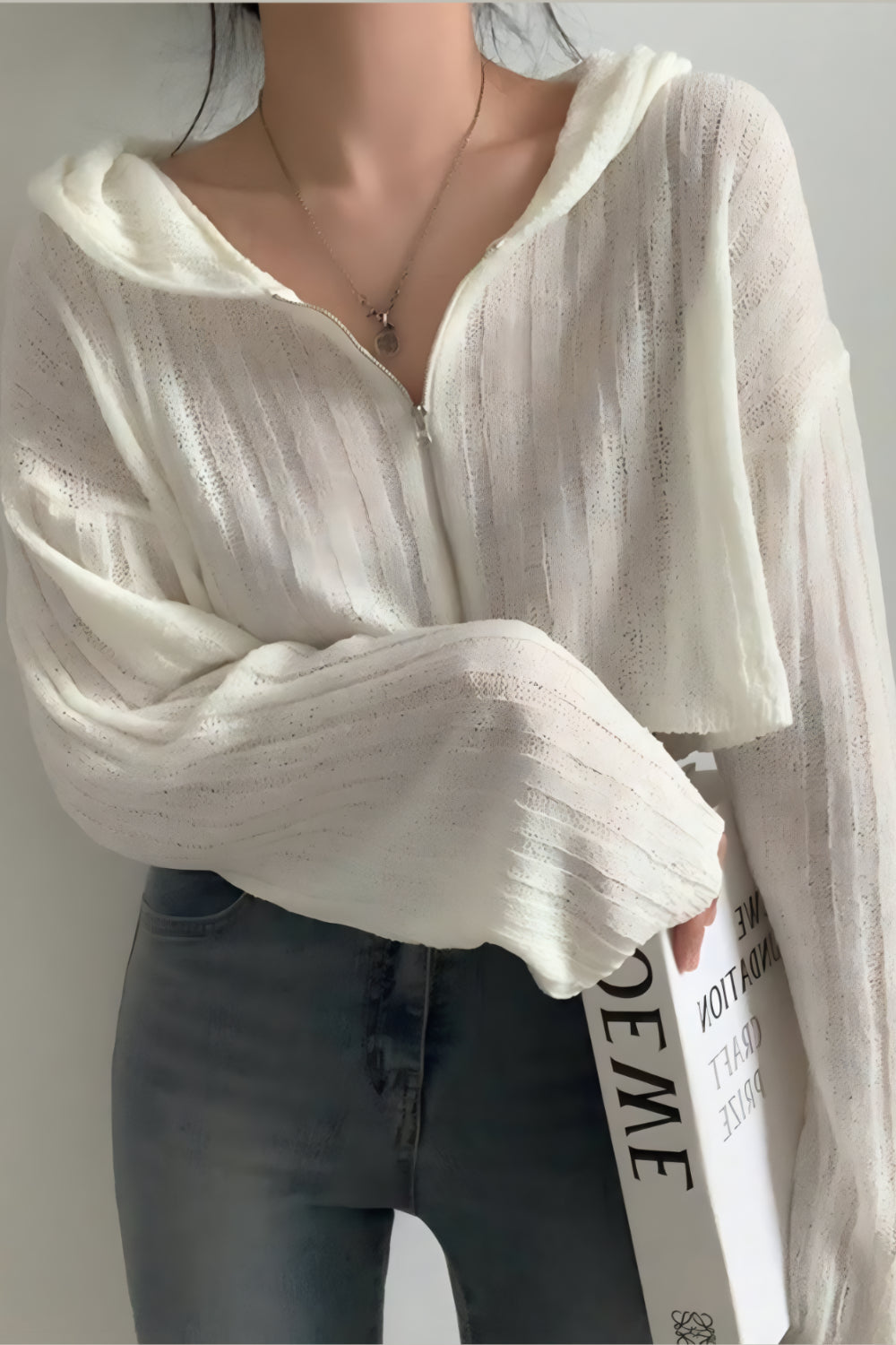 Lyra Transparent Huvtröja med Dragkedja