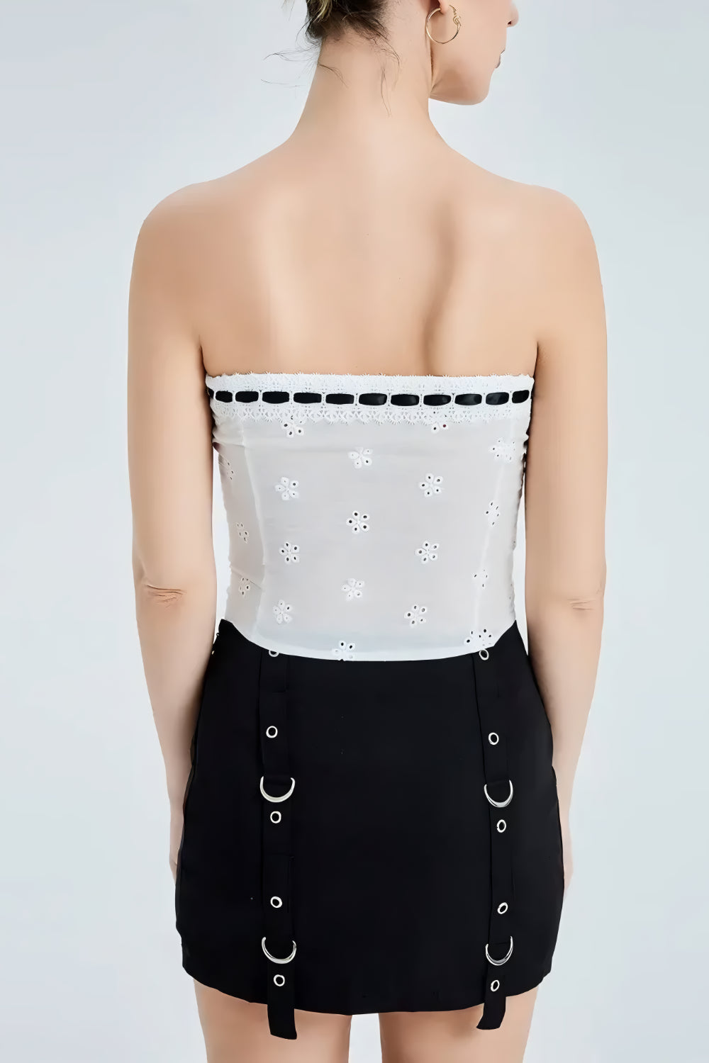 Spets-och brodyr korsettopp