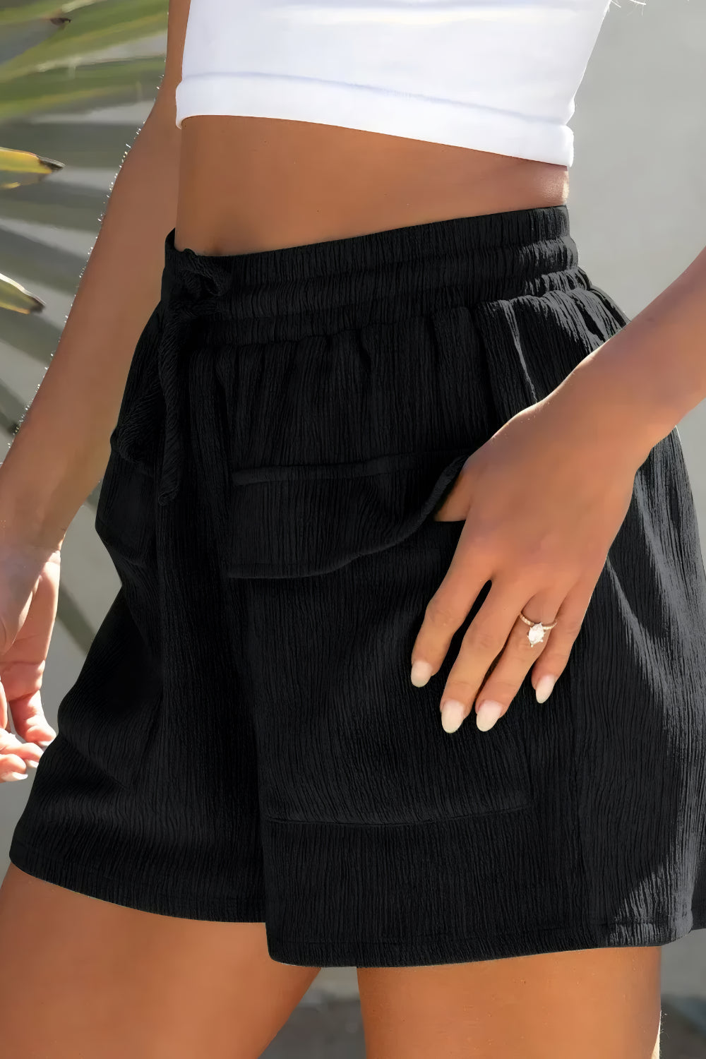 Sommarshorts med dragsko