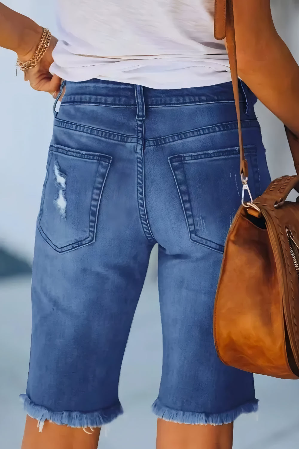 Slitna, beskurna jeans