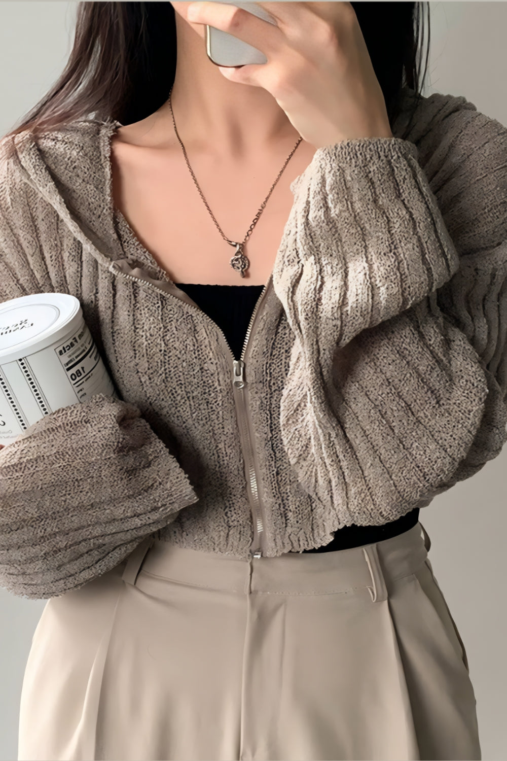 Lyra Transparent Huvtröja med Dragkedja