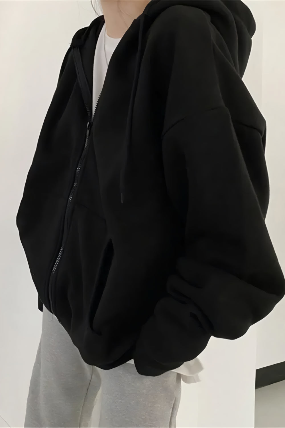 Nova Oversize Huvtröja med Dragkedja
