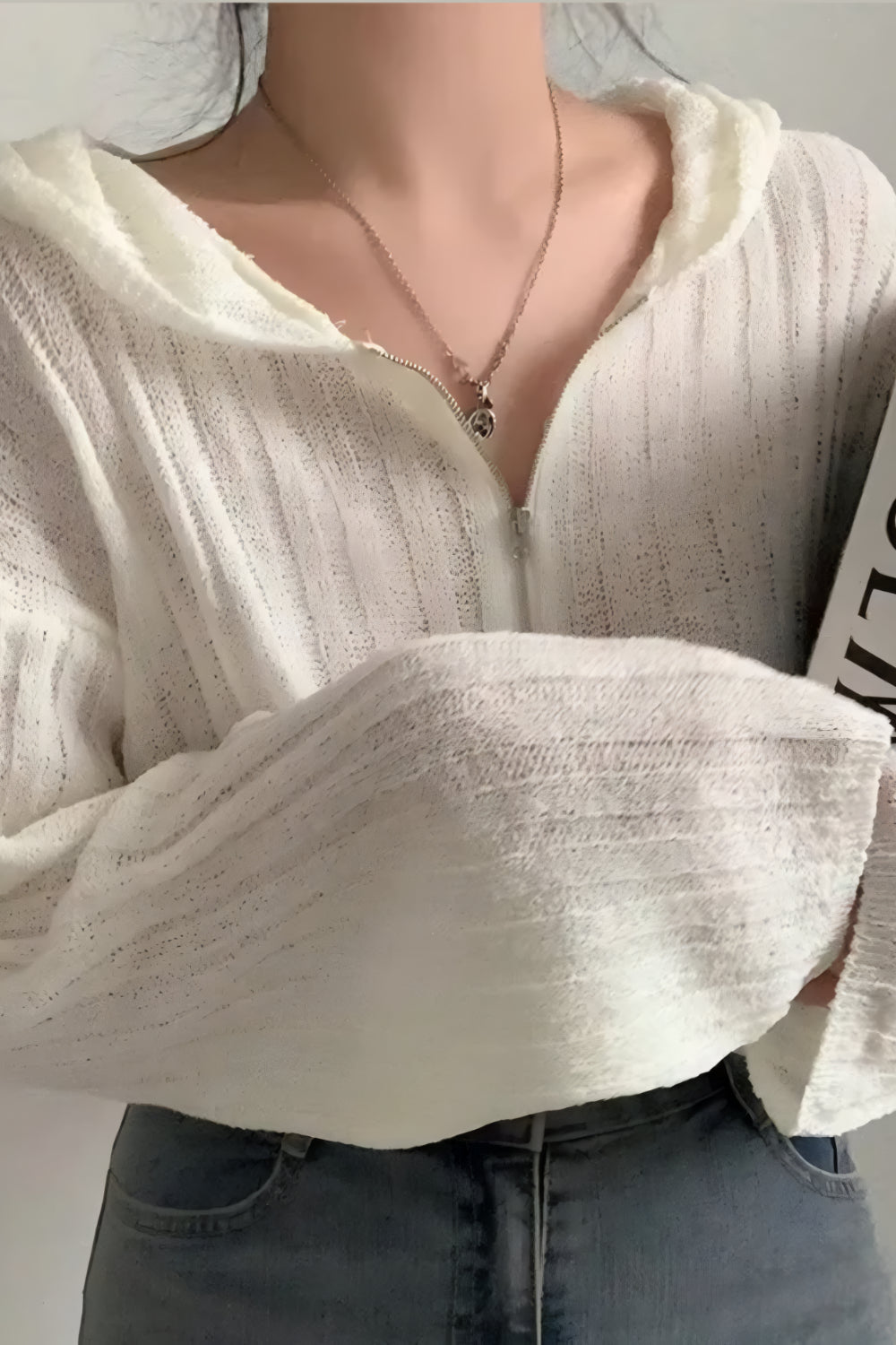 Lyra Transparent Huvtröja med Dragkedja