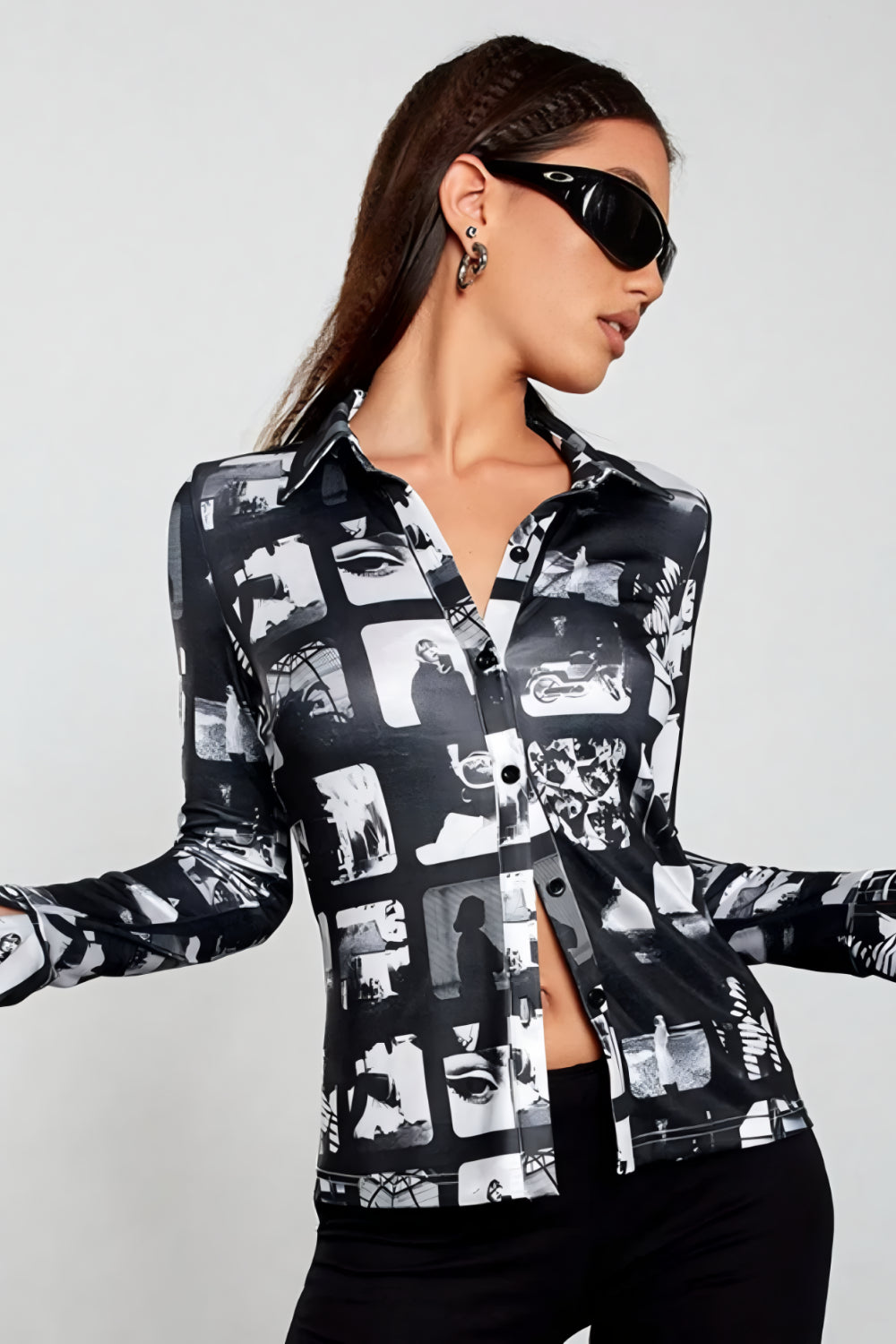 ASTRA RANDIG SKJORTA MED SLAG