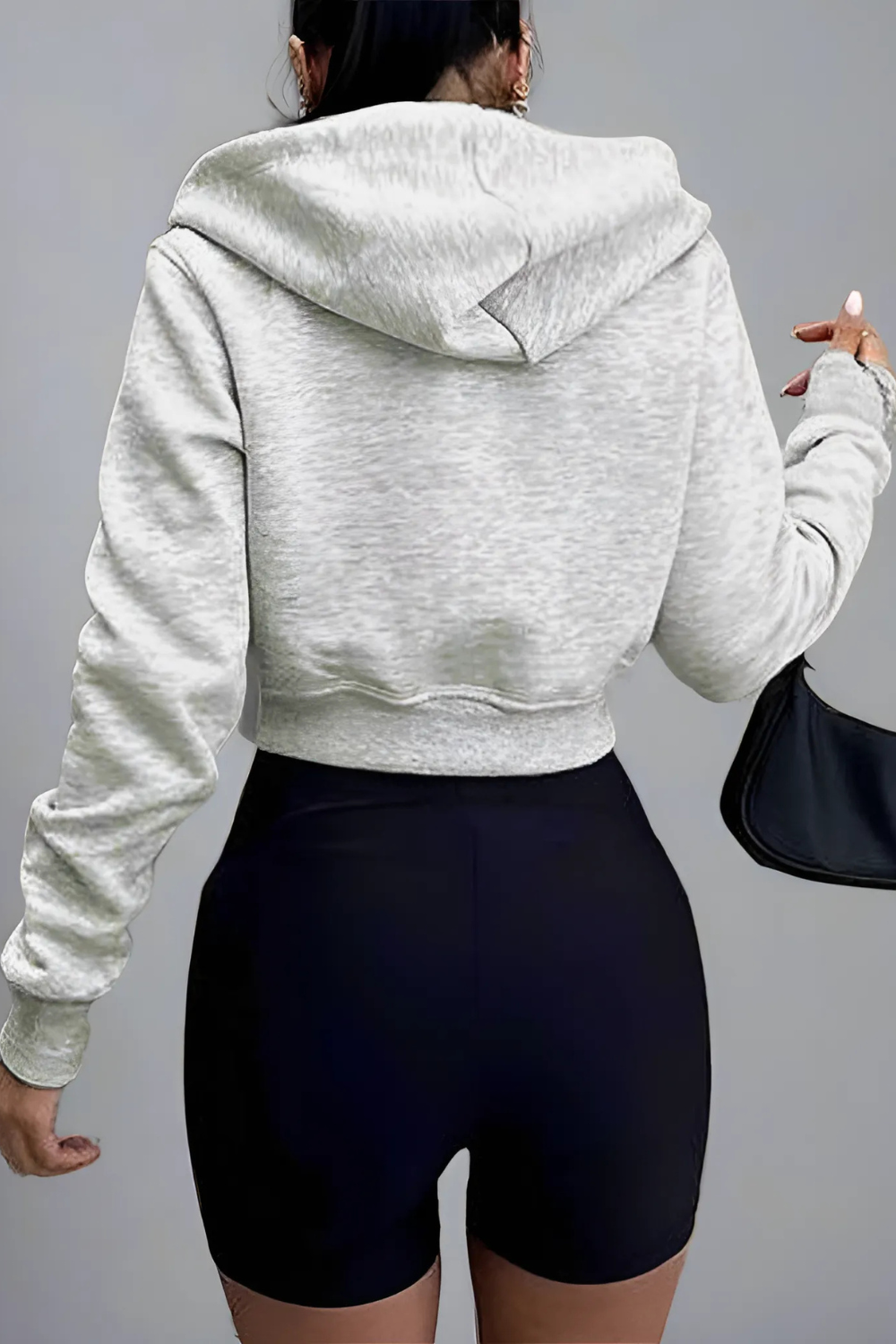 Kort Dragkedjetröja Med Huvud