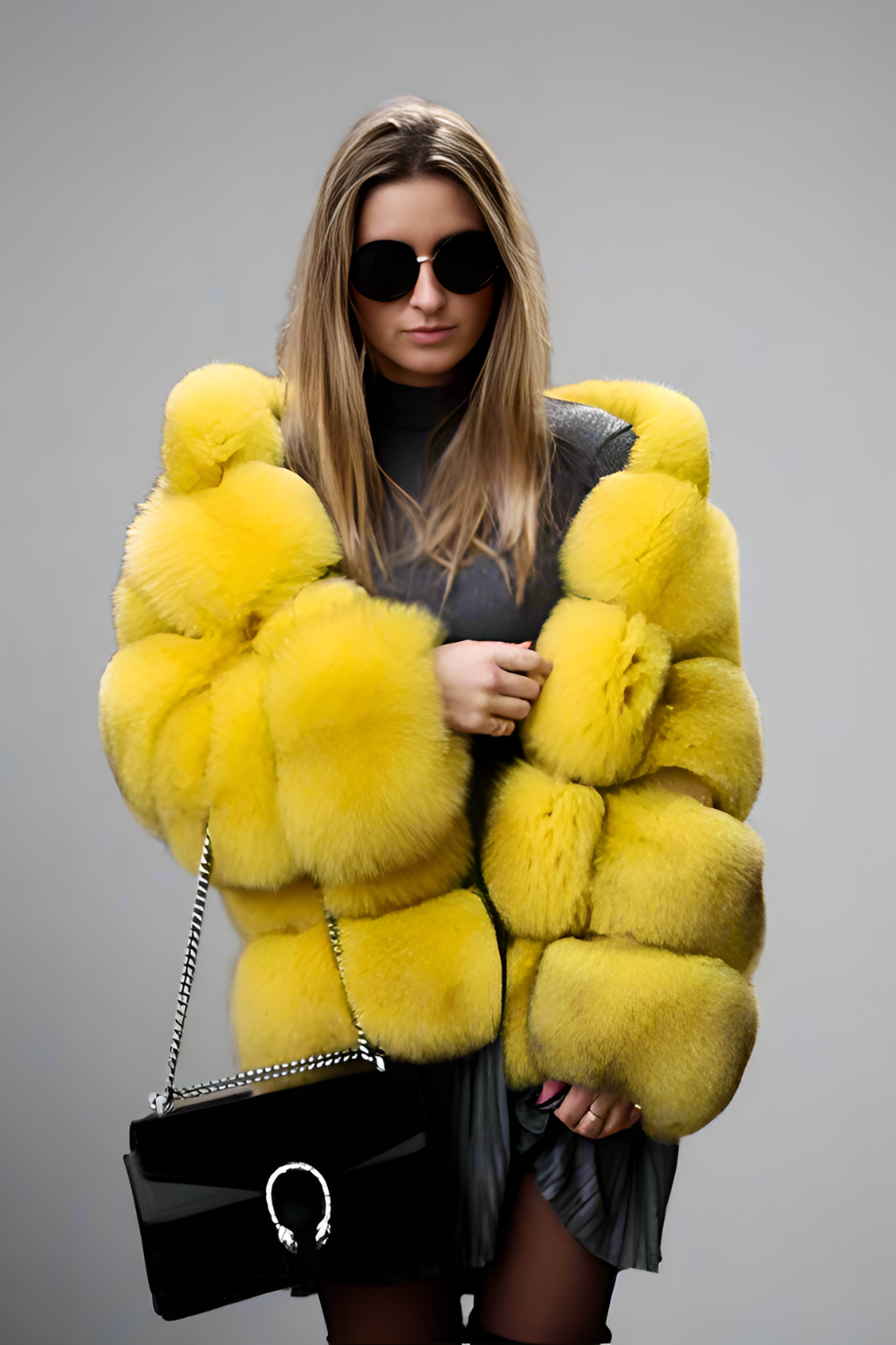 Oversize Fuskpälsjacka