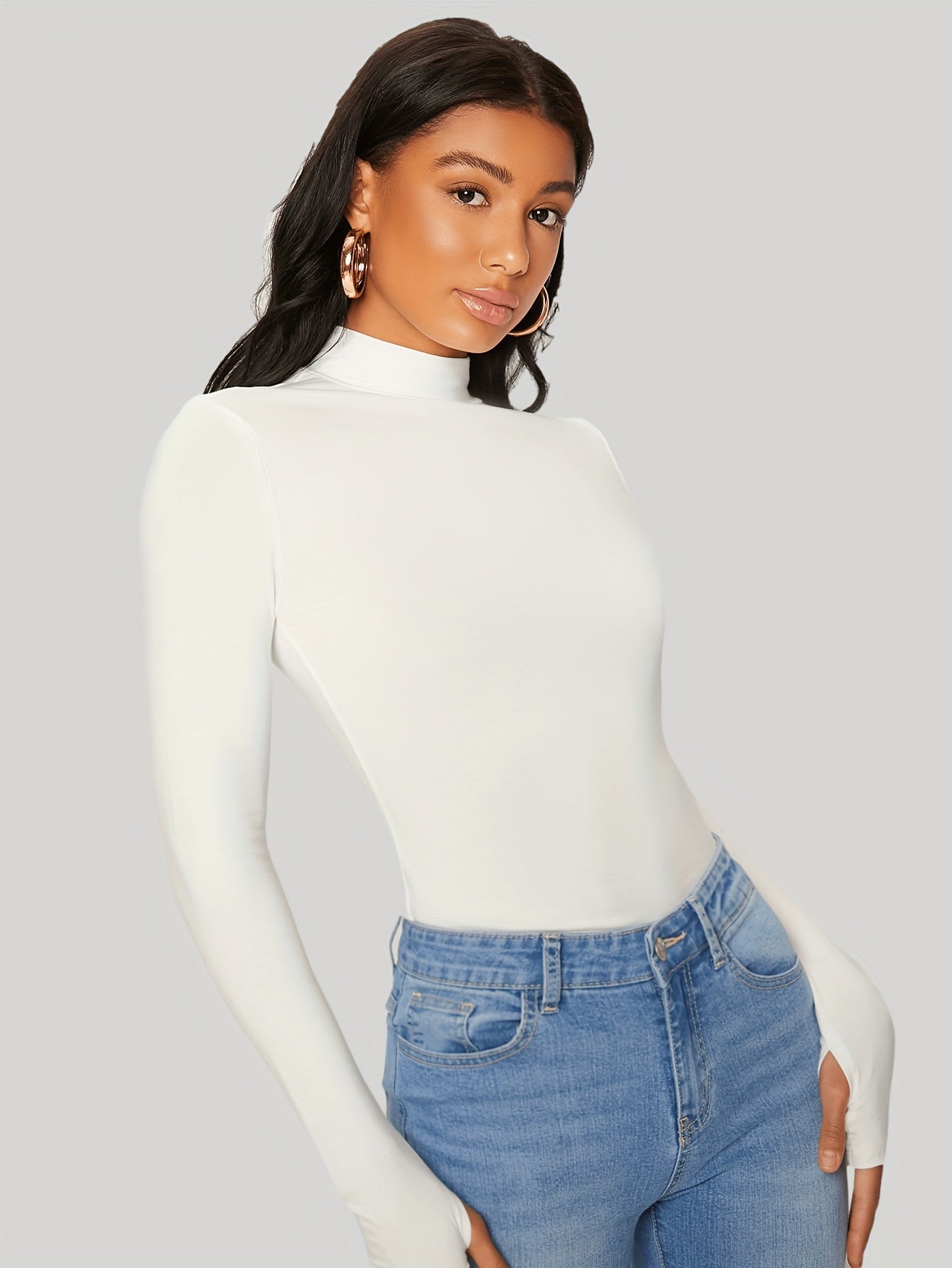 Långärmad T-shirt med turtleneck
