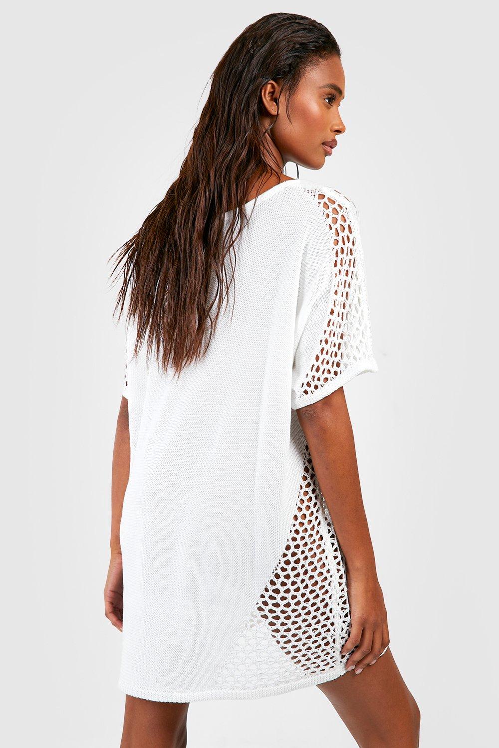 Vit sjal för strandskydd