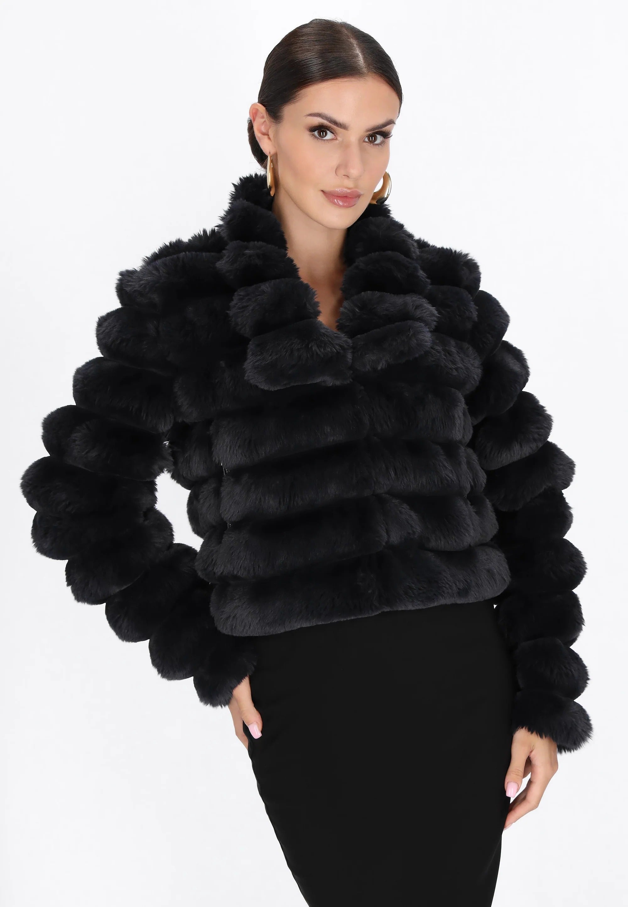 Texturerad kort statementjacka med volym