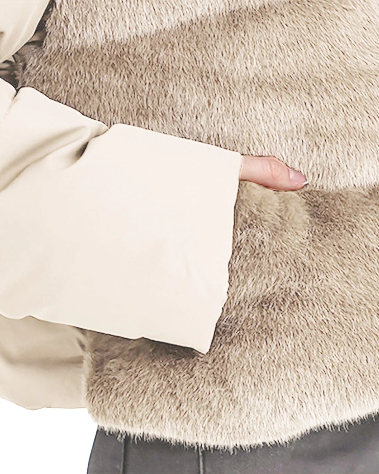 Pufferjacka med texturerad framsida, boxig kort passform