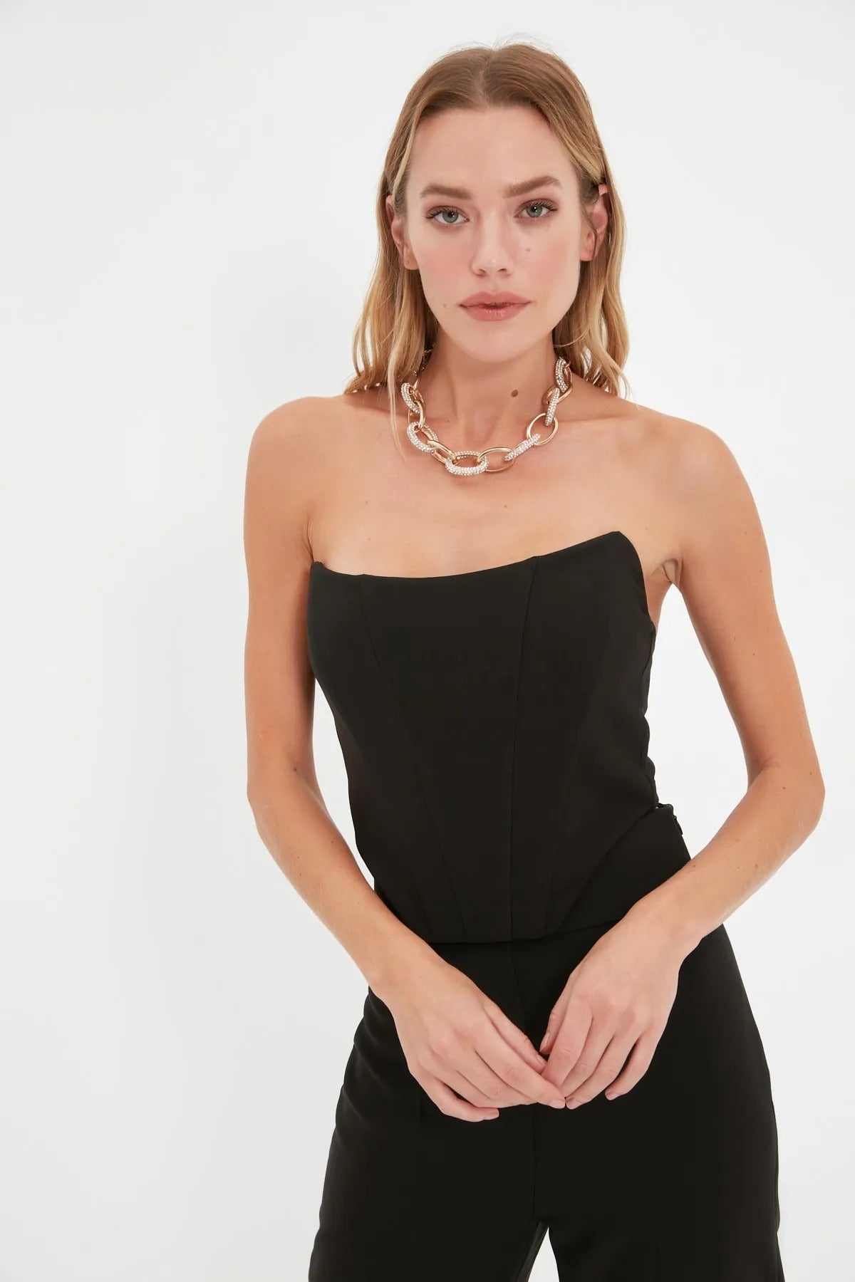 Axelbandslös Bustier topp med åtsittande passform