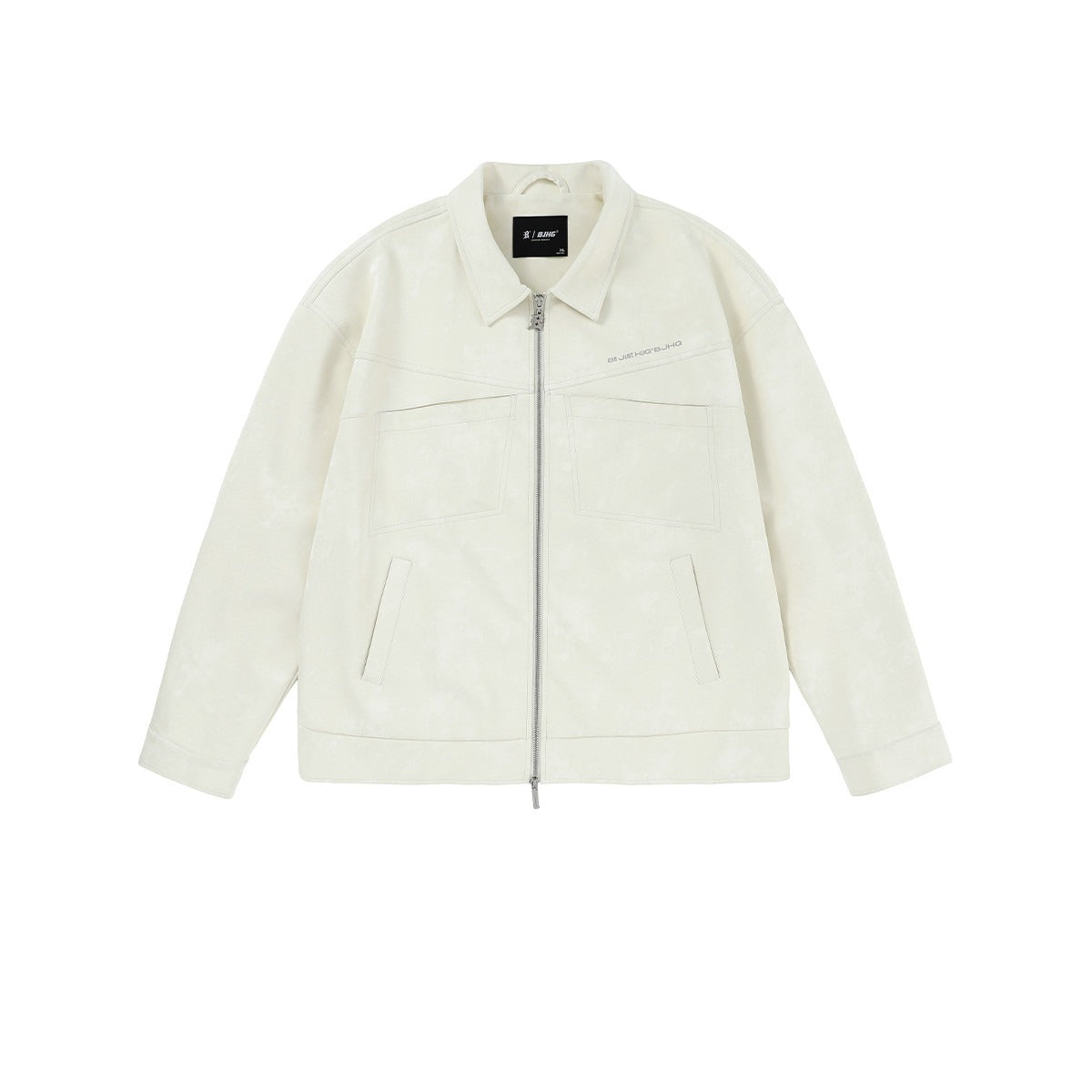 Hoodad texturerad zip-skjortjacka