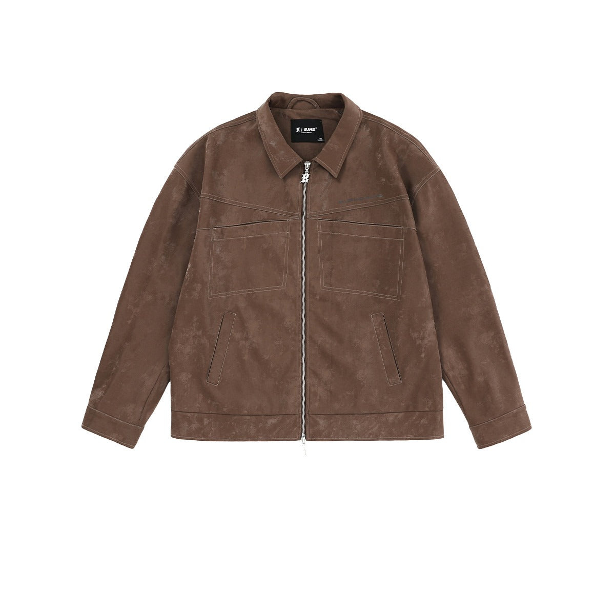 Hoodad texturerad zip-skjortjacka