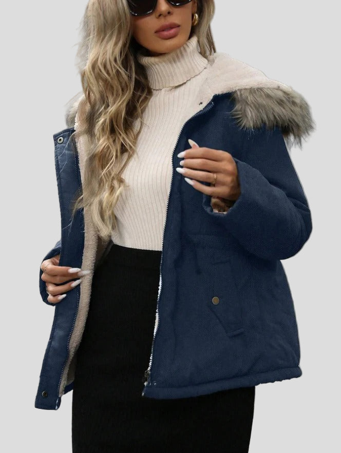 Parkas med huva – mjukt foder, justerbar midja