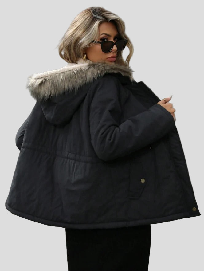 Parkas med huva – mjukt foder, justerbar midja