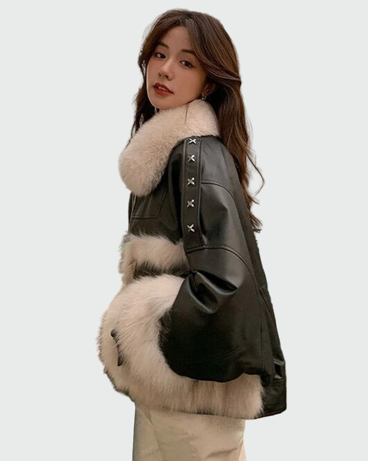 Jacka med plyschkant