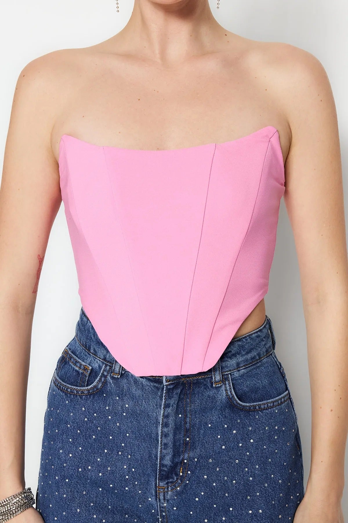 Axelbandslös Bustier topp med åtsittande passform