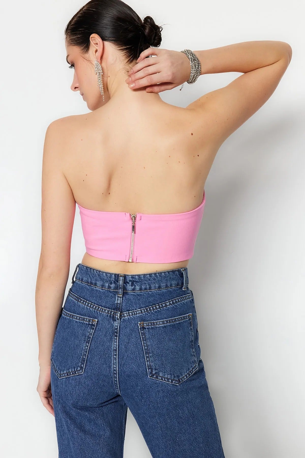 Axelbandslös Bustier topp med åtsittande passform