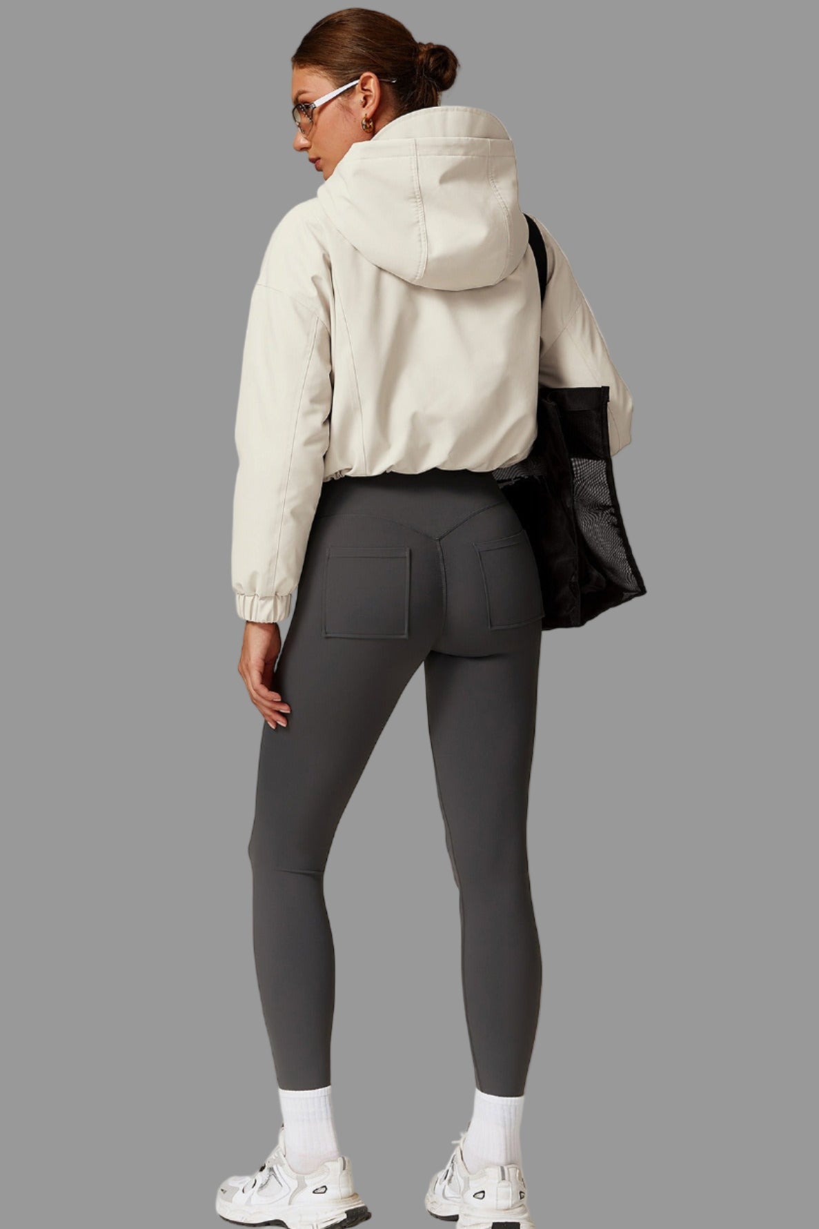 Croppad hoodad vindjacka