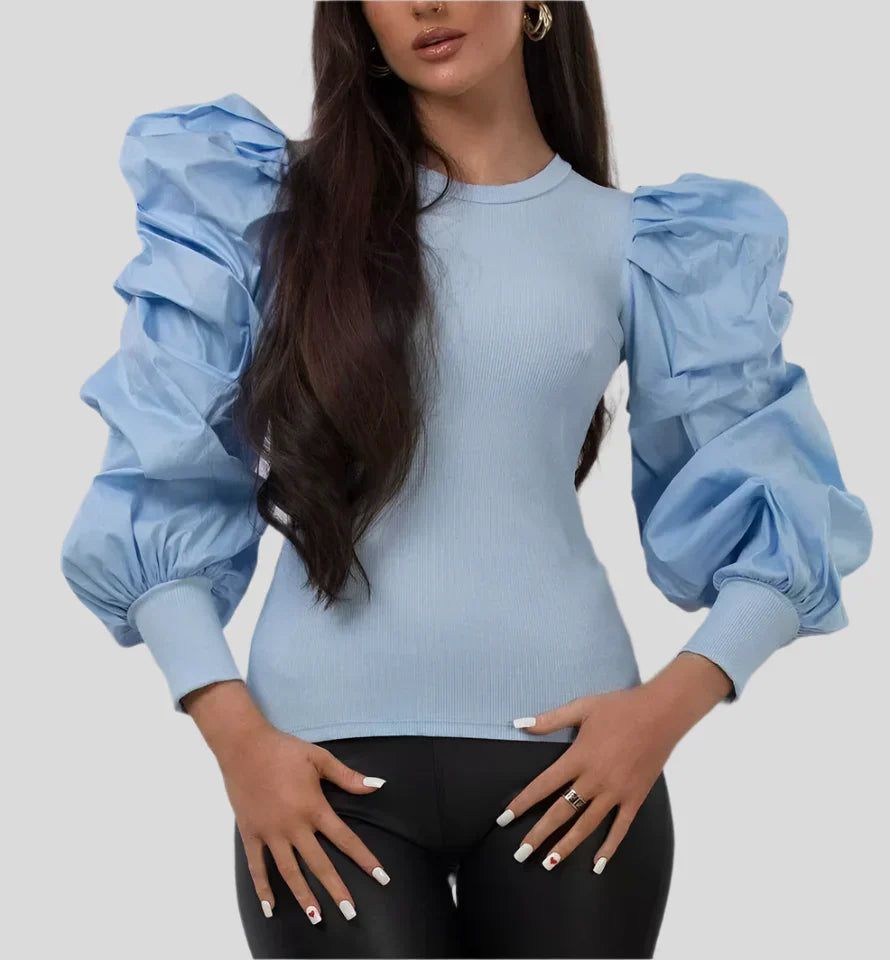 Fodrad bomullstopp med puffärm