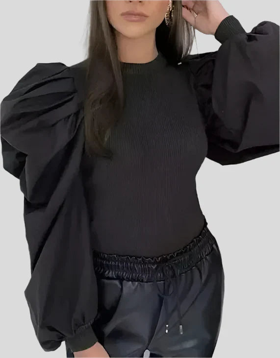 Fodrad bomullstopp med puffärm