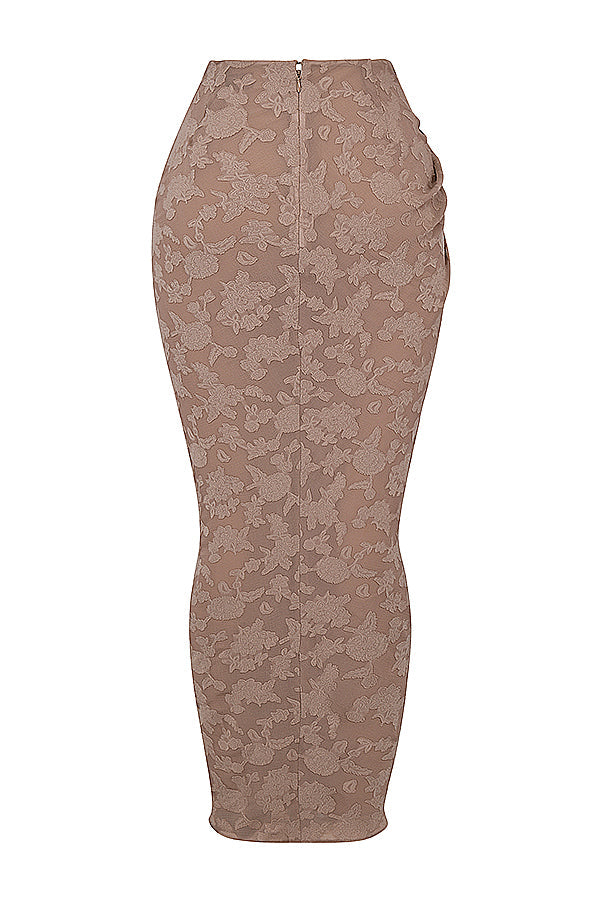 Set med korsett med spetskanter och lång kjol