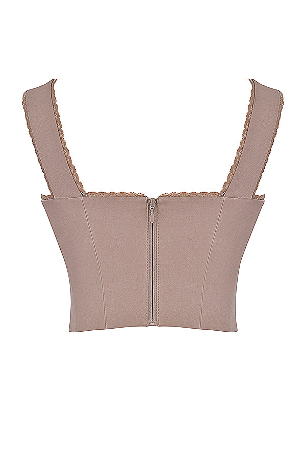 Set med korsett med spetskanter och lång kjol