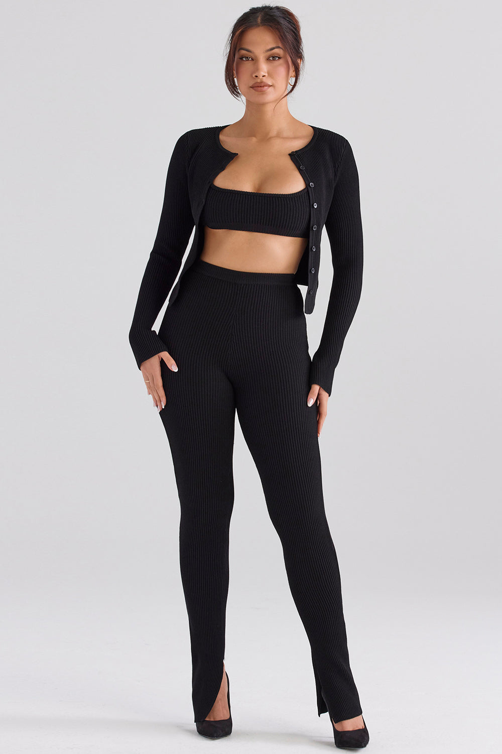 Knitted blouse with narrow pants
