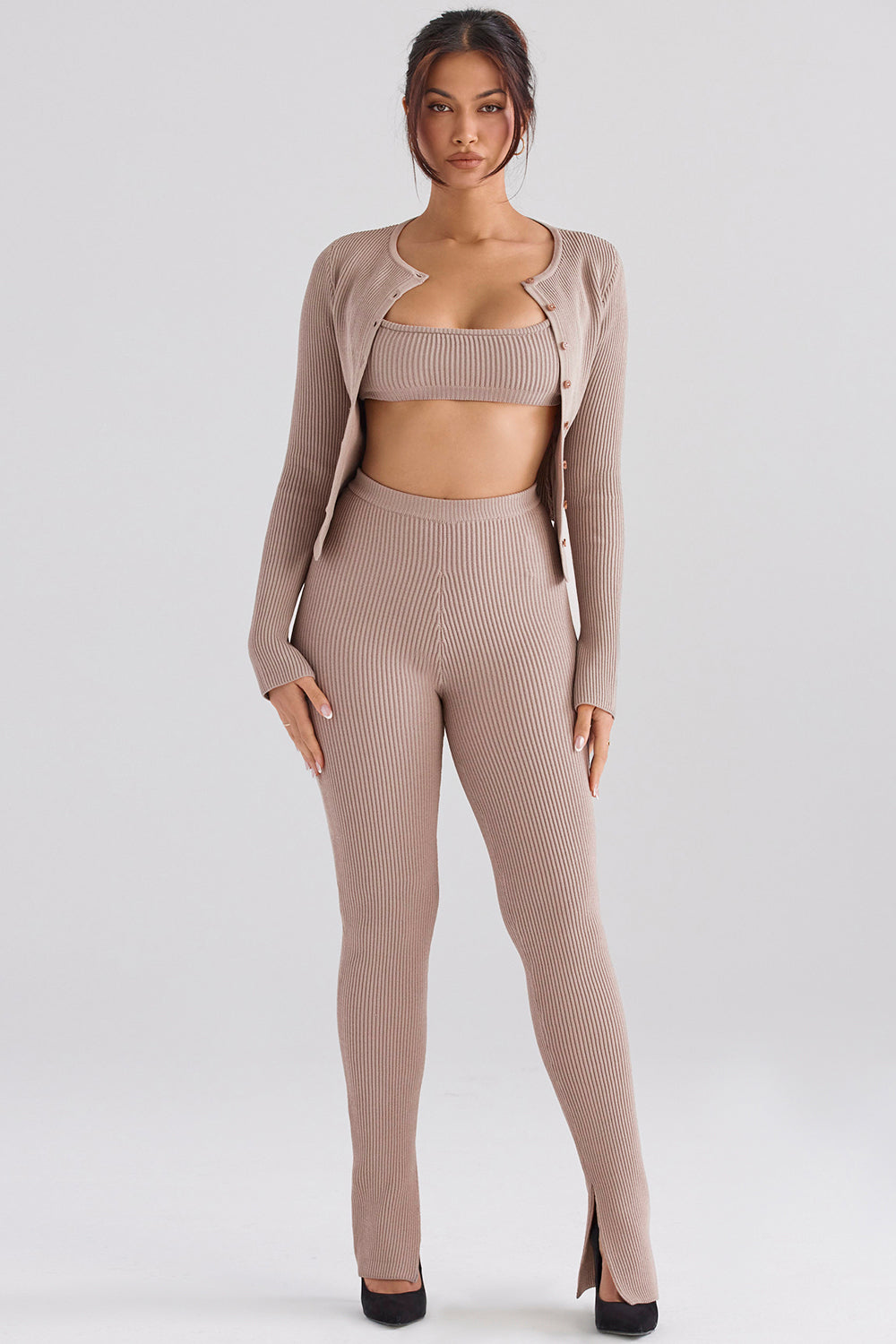 Knitted blouse with narrow pants