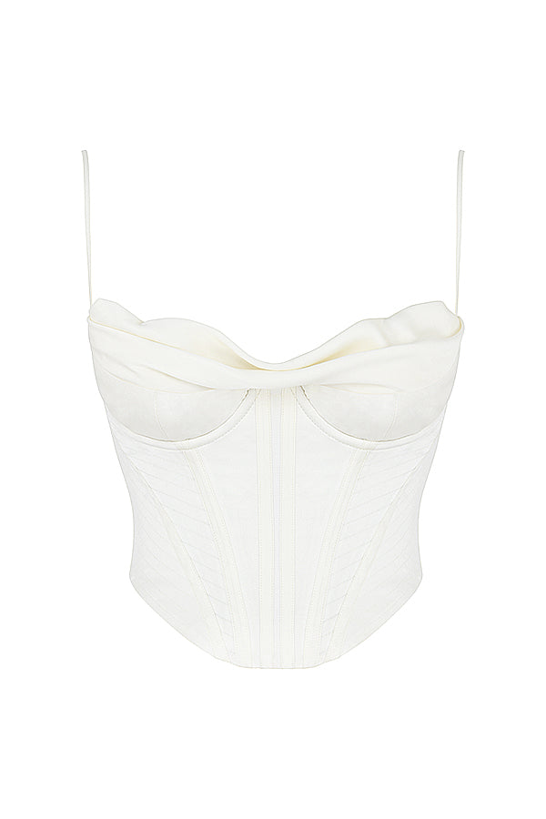 Satin draperad korsett