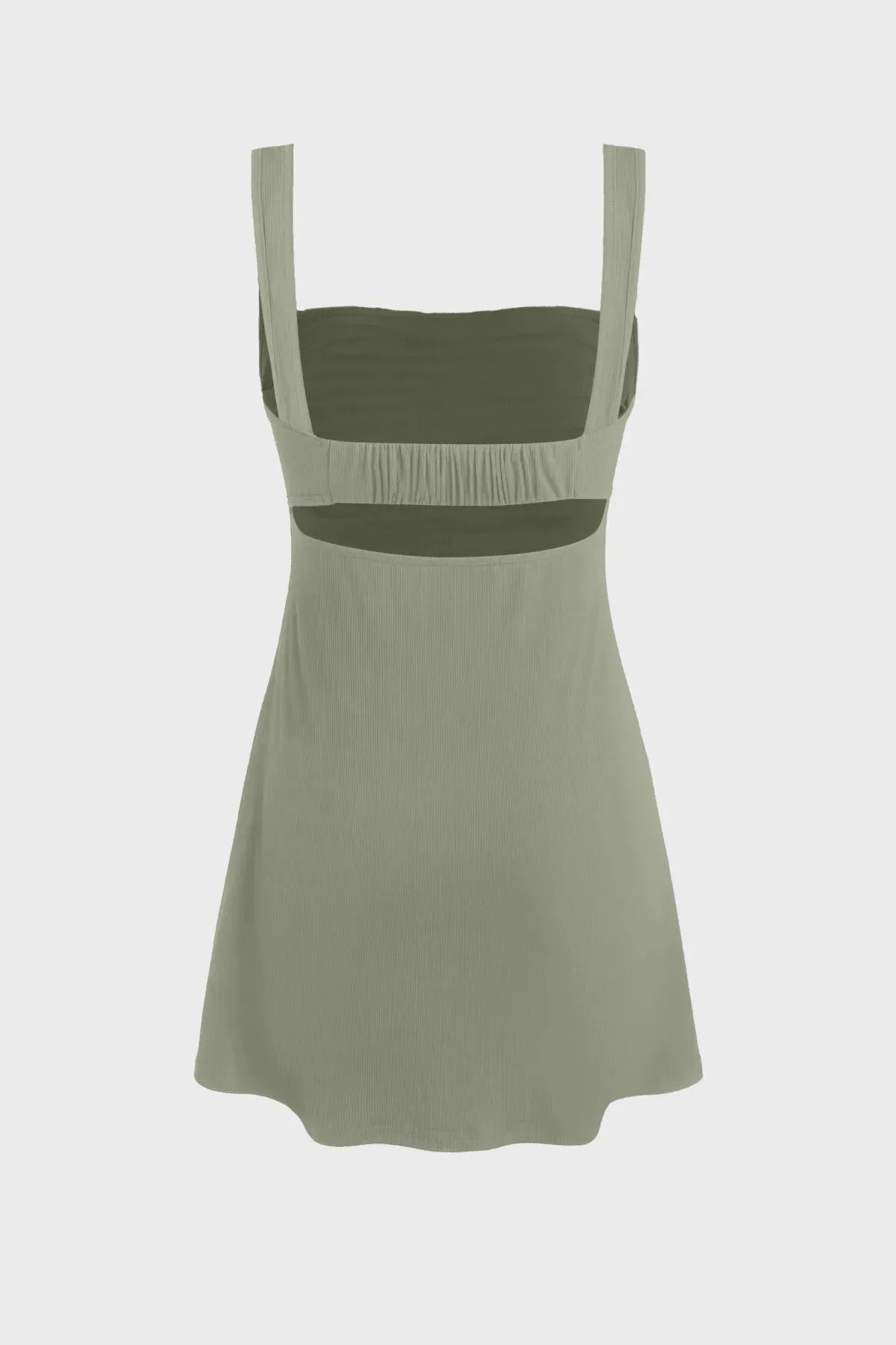 Kort klänning med fyrkantig halsringning