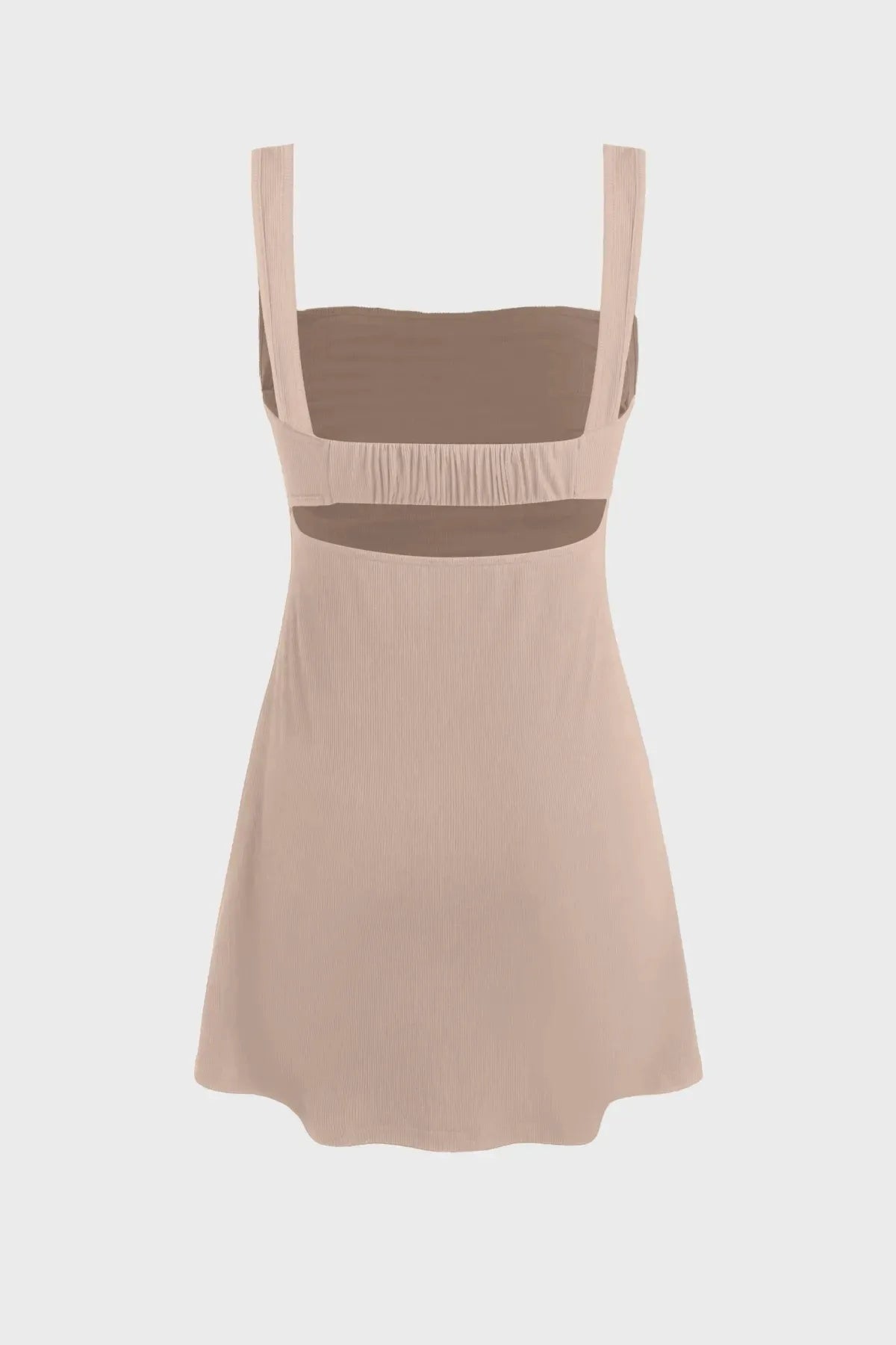 Kort klänning med fyrkantig halsringning