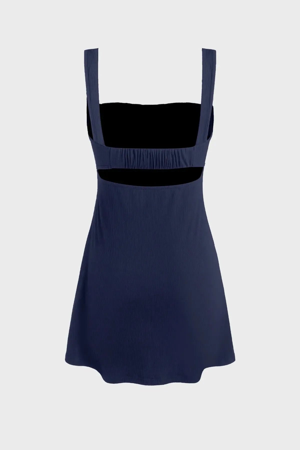 Kort klänning med fyrkantig halsringning